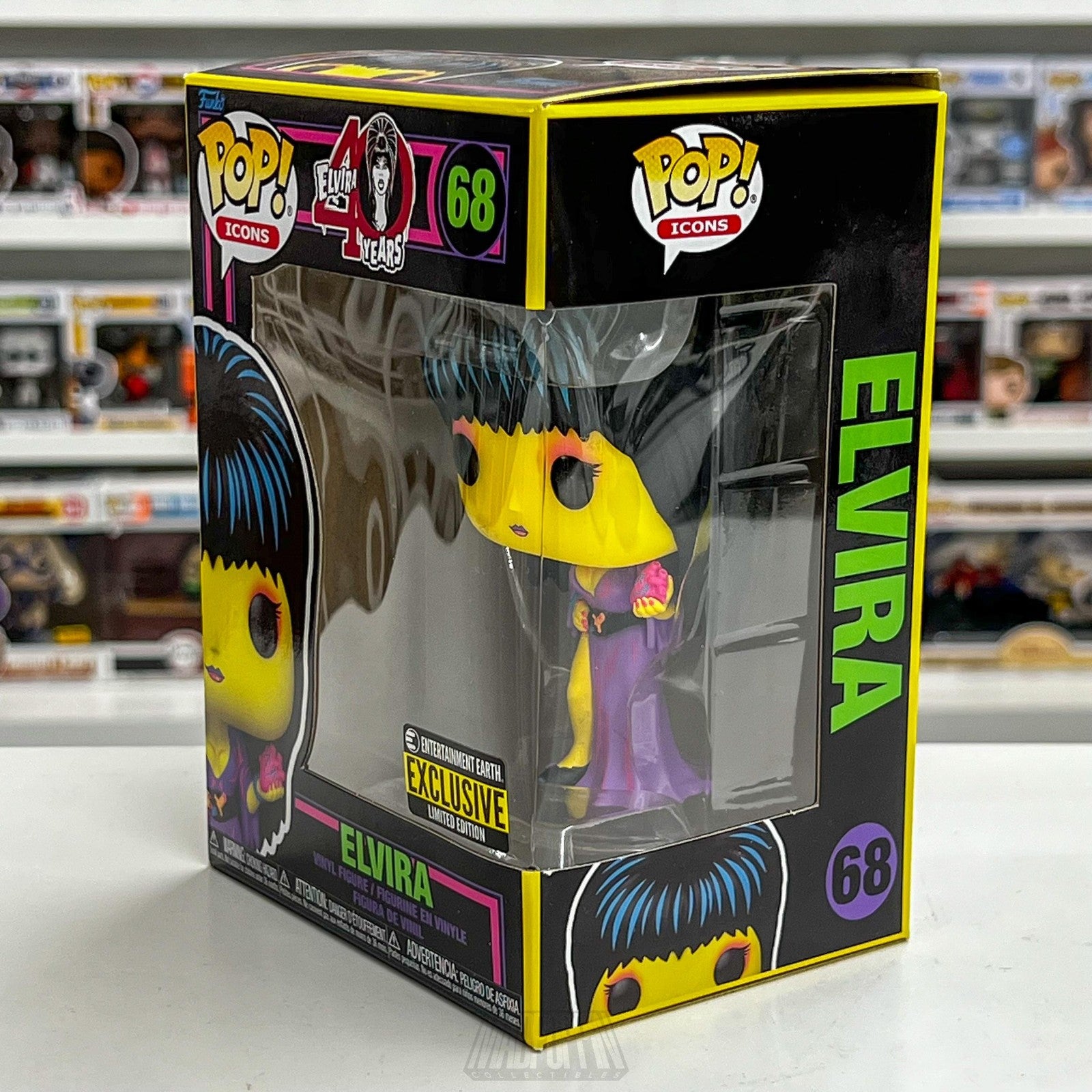 Funko Pop Icons Elvira 40 Years Entertainment Earth Exclusive Vinyl Figure 68