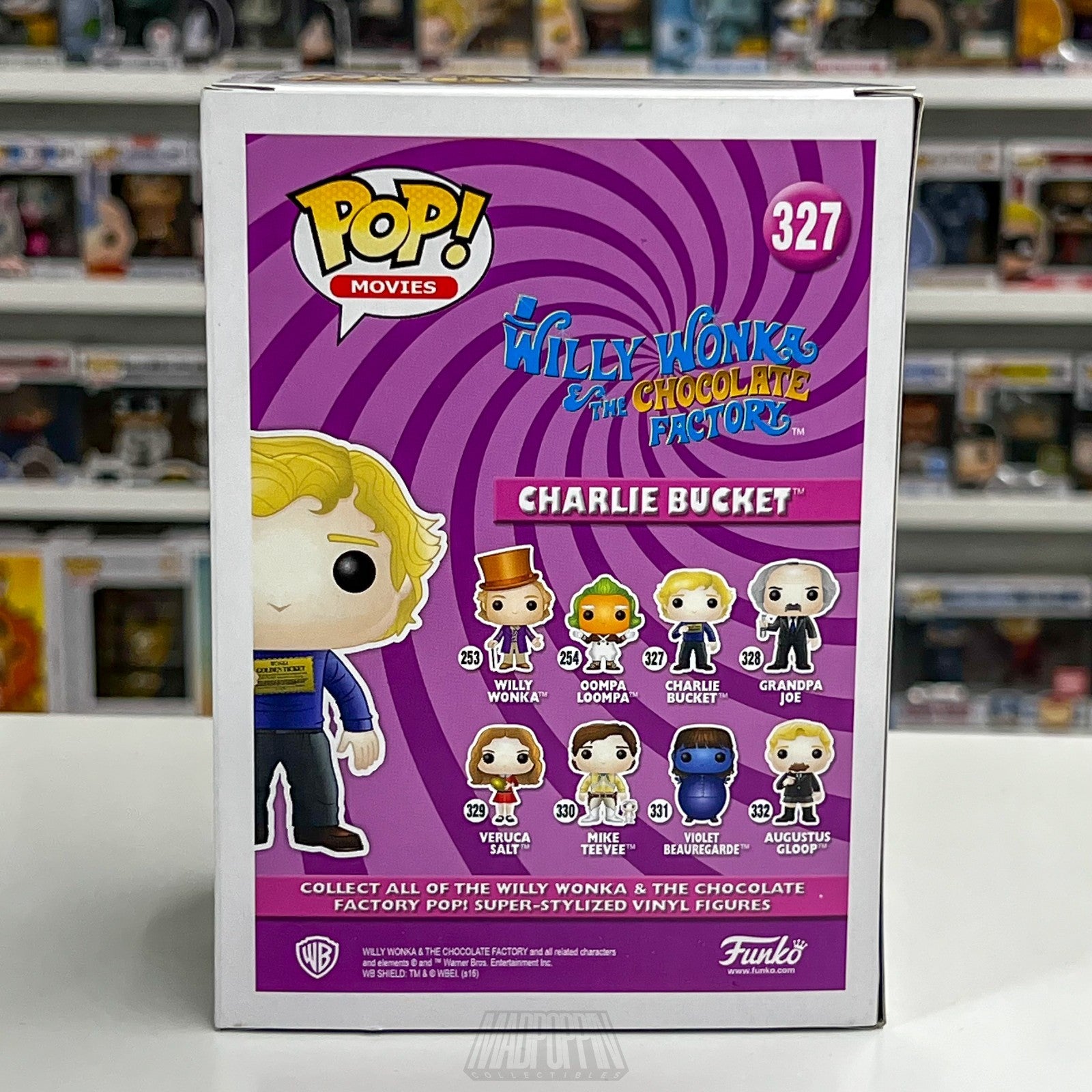 Funko Pop Movies Willy Wonka Chocolate Factory Charlie Bucket Golden Ticket 327