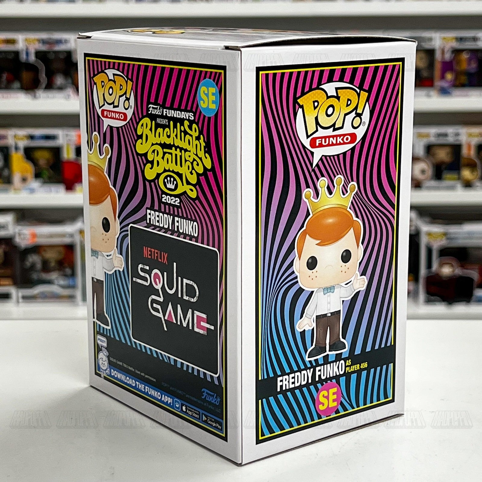 Funko Pop Freddy Funko Player 456 Squid Game SE Blacklight Battle 2022 2000 PCS