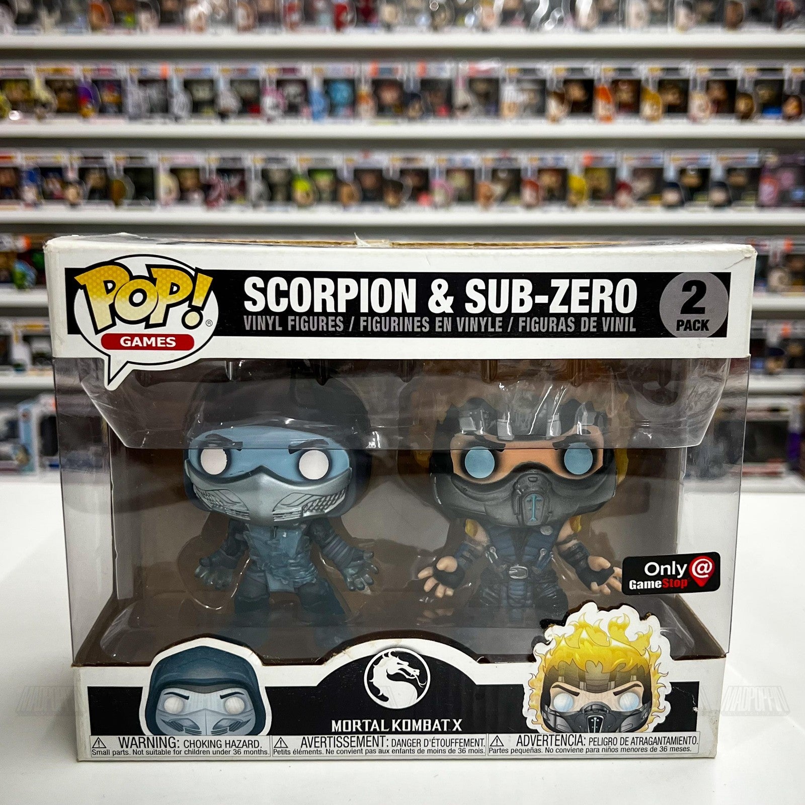 Funko Pop Games Mortal Kombat X Scorpion Sub-Zero 2 Pack GameStop Exclusive New
