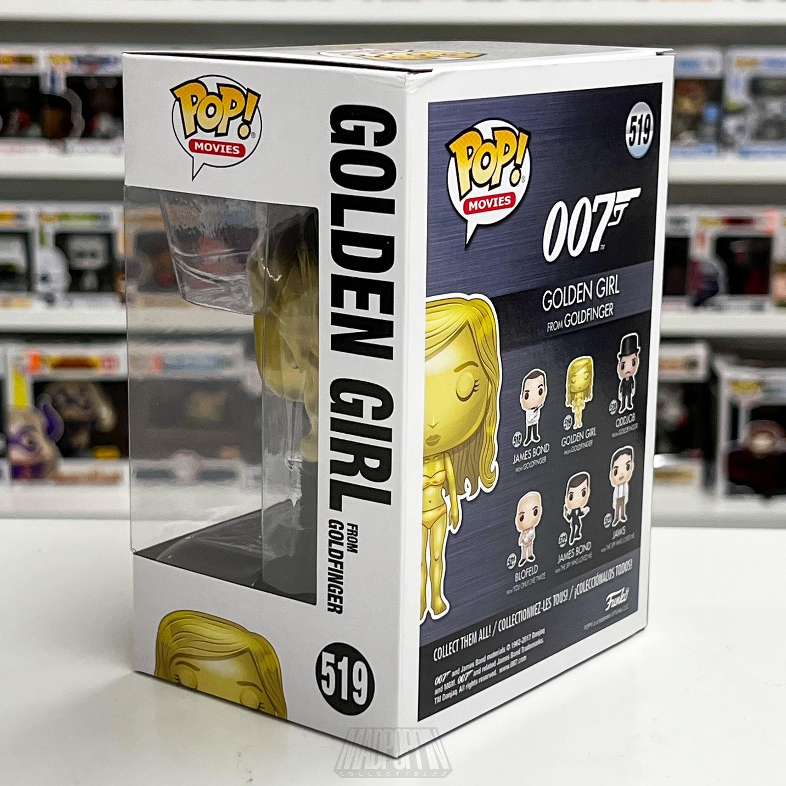 Funko Pop Movies 007 Golden Girl #519 James Bond Goldfinger Vinyl Figure New