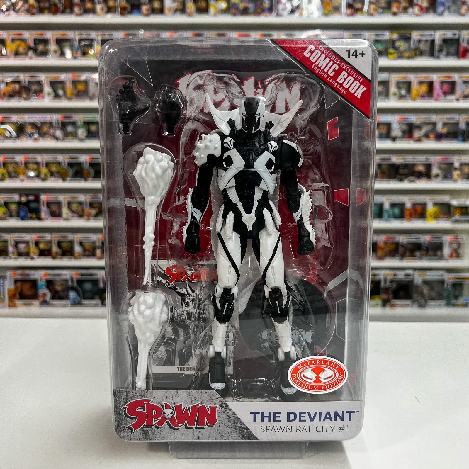 McFarlane Toys Spawn Deviant Rat City Page Punchers RED PLATINUM 7" Figure Comic