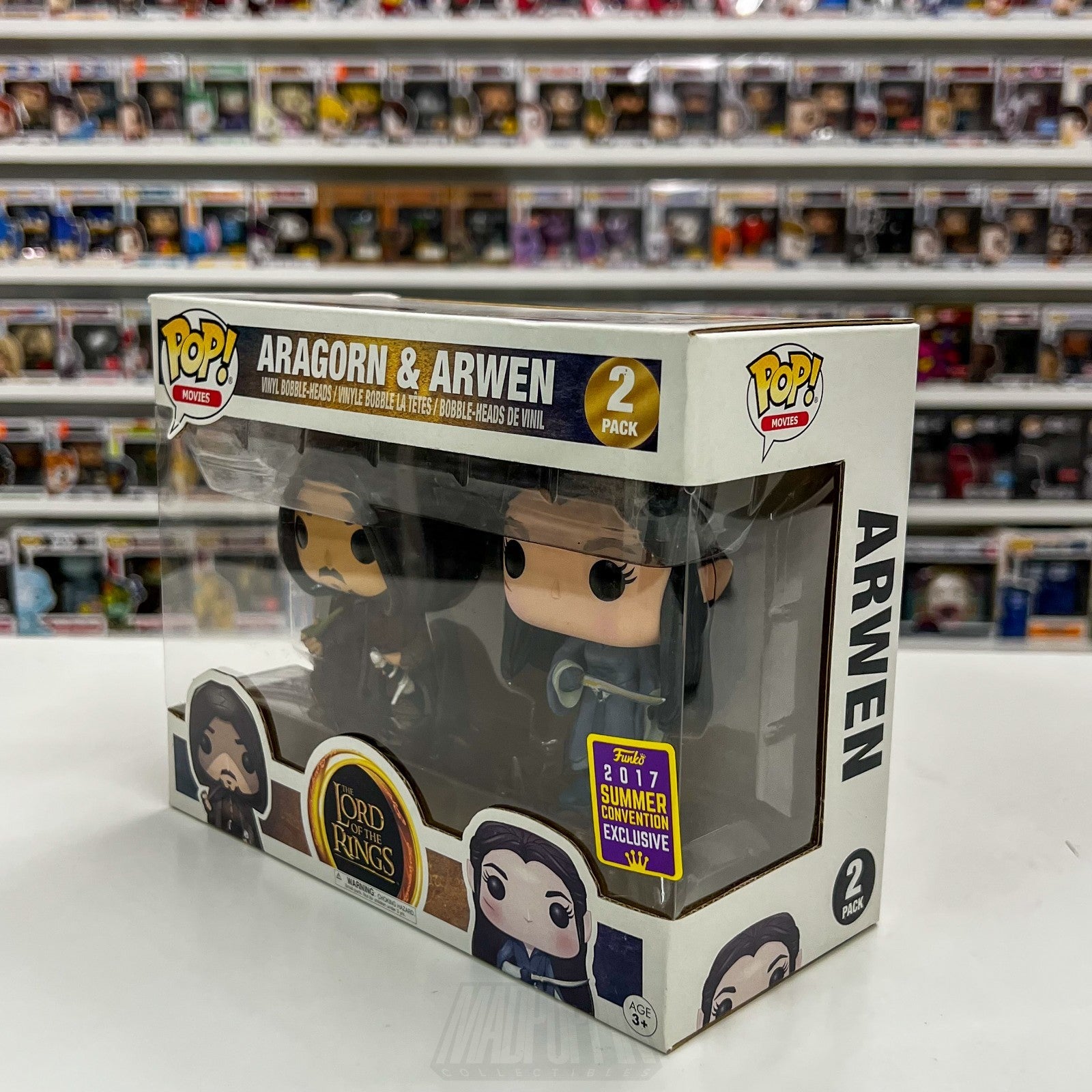 Funko Pop Movies Lord of the Rings LOTR Aragorn & Arwen SDCC 2 Pack Vinyl Figure1