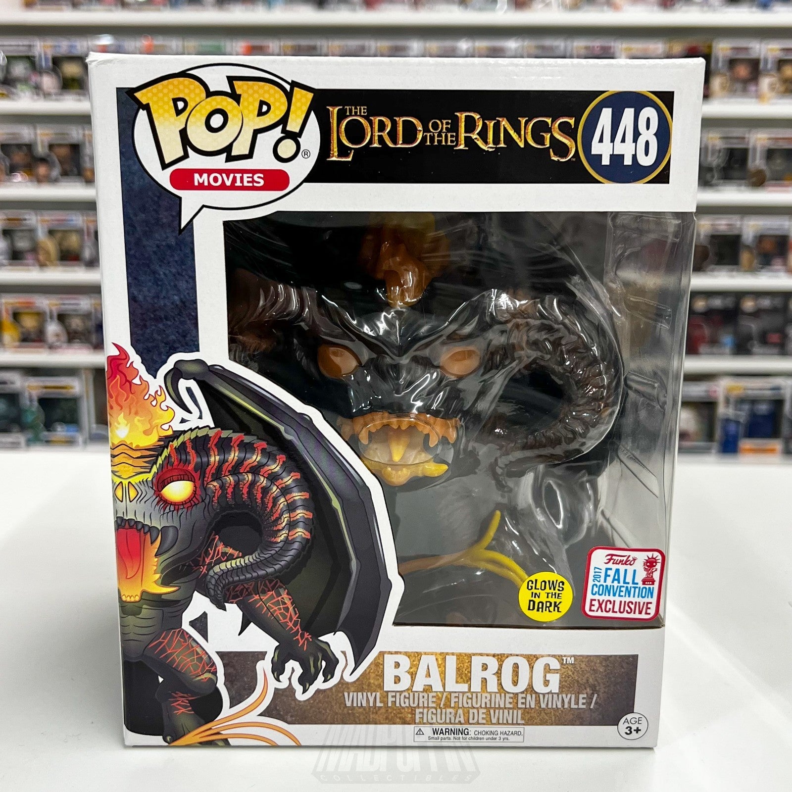 Funko Pop Movies Lord of the Rings LOTR Balrog Glow NYCC 448 6 Inch Vinyl Figure1