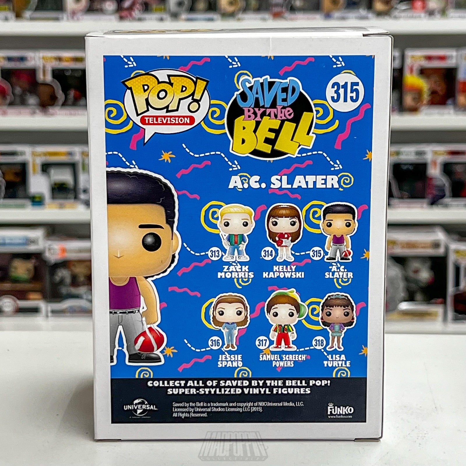 Funko Pop Saved By The Bell A.C. Slater 315 TV Vinyl Figure Collectible Boxed