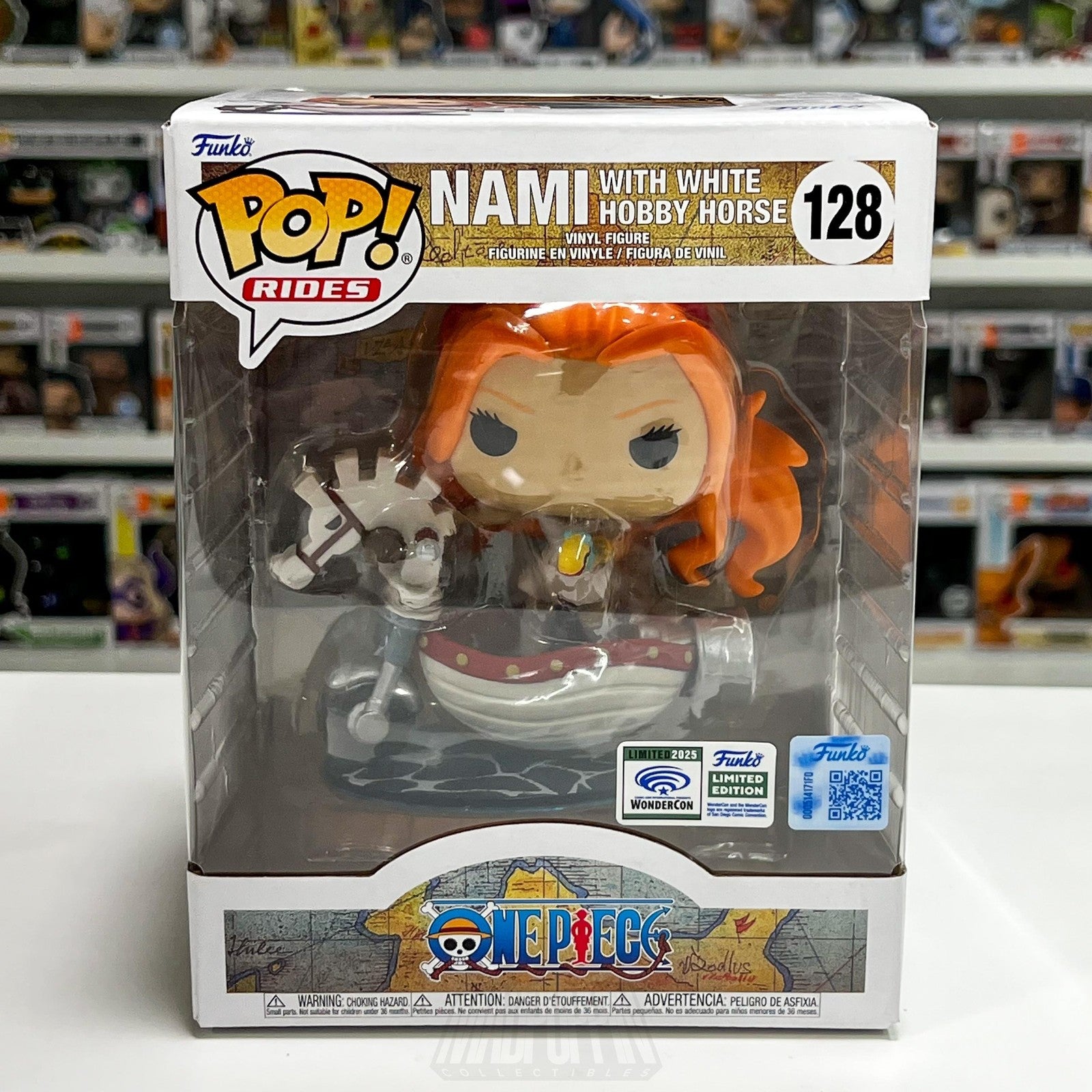 Funko Pop Rides 128 Nami White Hobby Horse One Piece Wondercon Limited Anime NIB