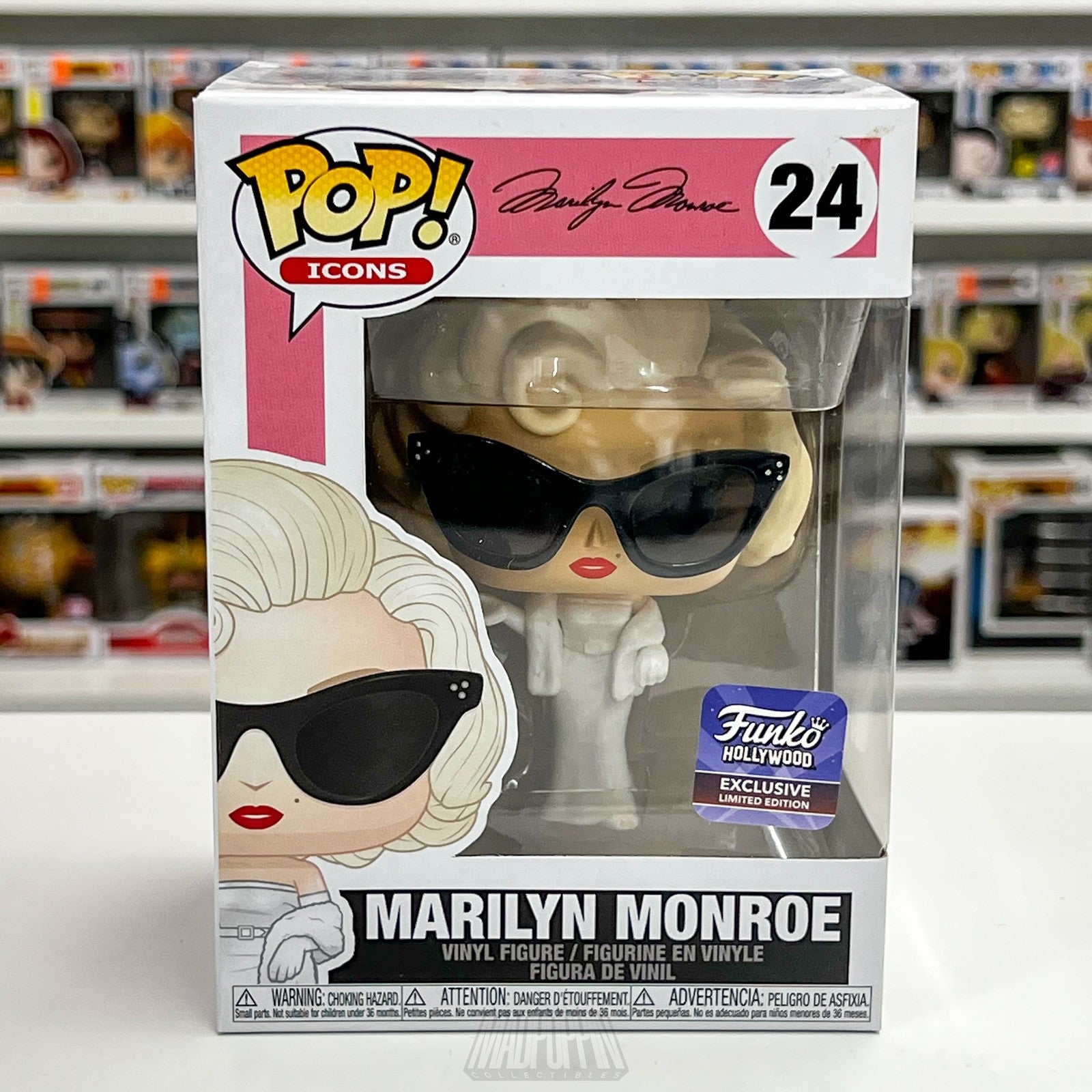 Funko Pop Icons Marilyn Monroe Sunglasses 24 Vinyl Figure Hollywood Exclusive