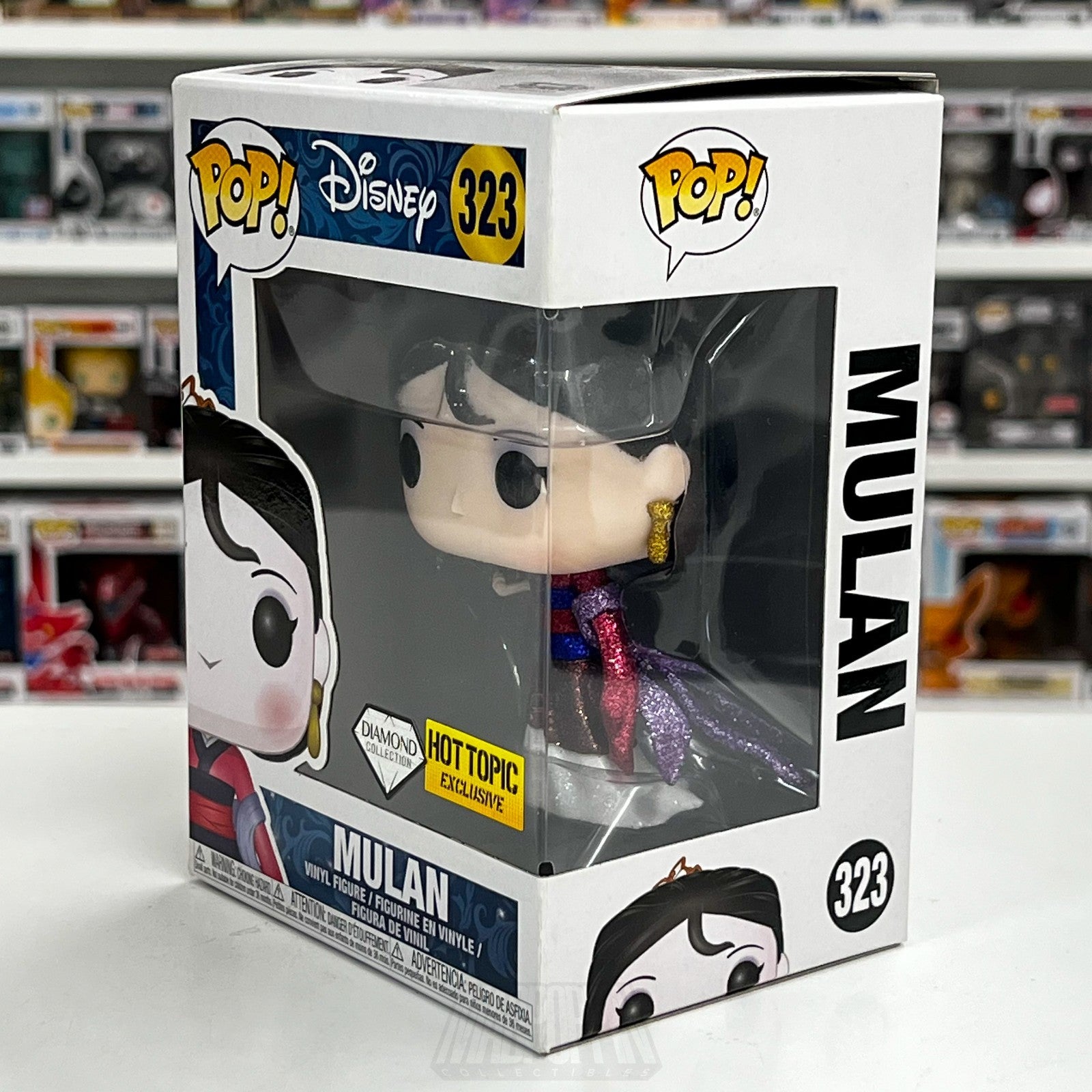 Funko Pop Disney Mulan Dancing Diamond Glitter Hot Topic 323 Princess Toy Figure1