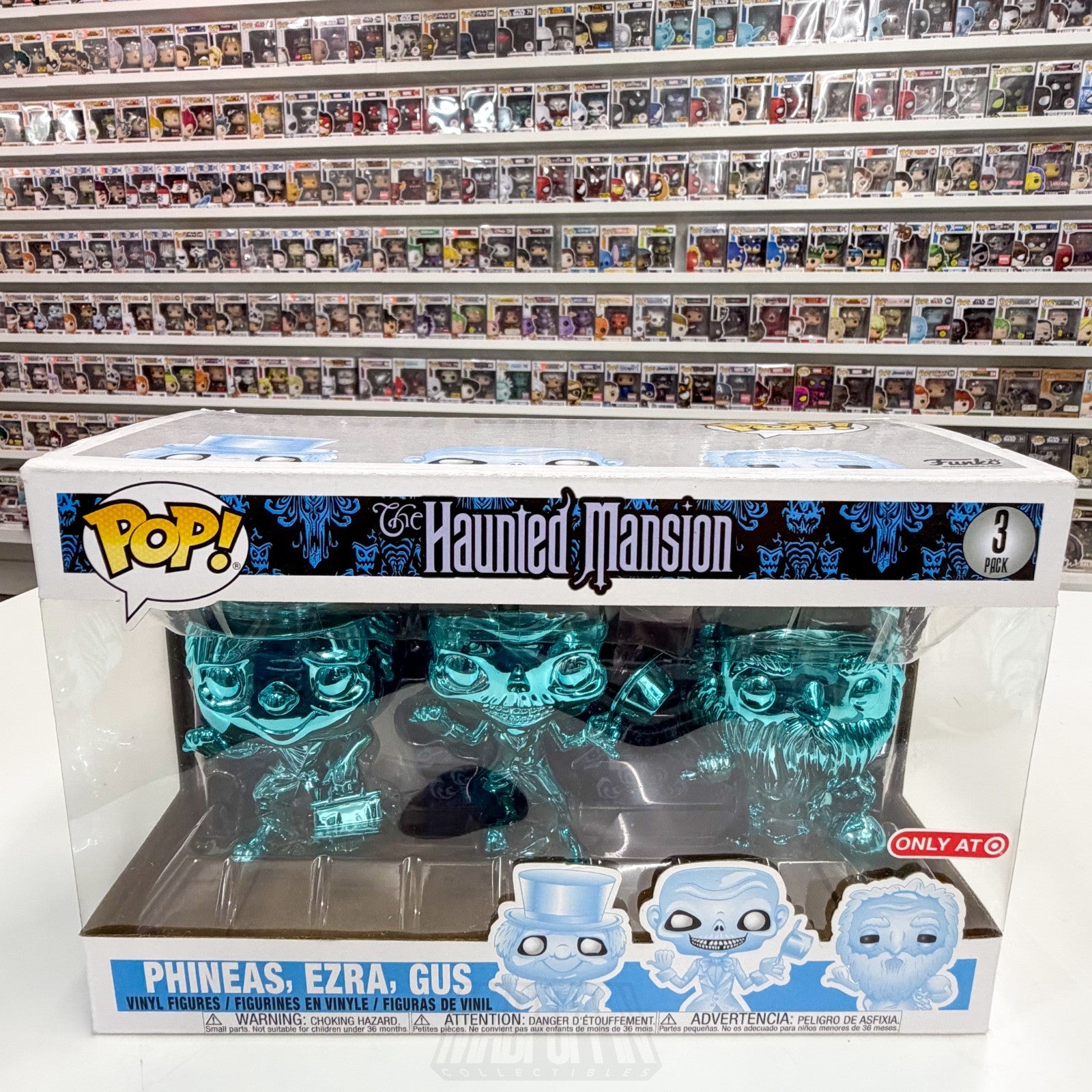 Funko Pop Disney Haunted Mansion Phineas Ezra Gus Chrome Target 3 Pack Figure0