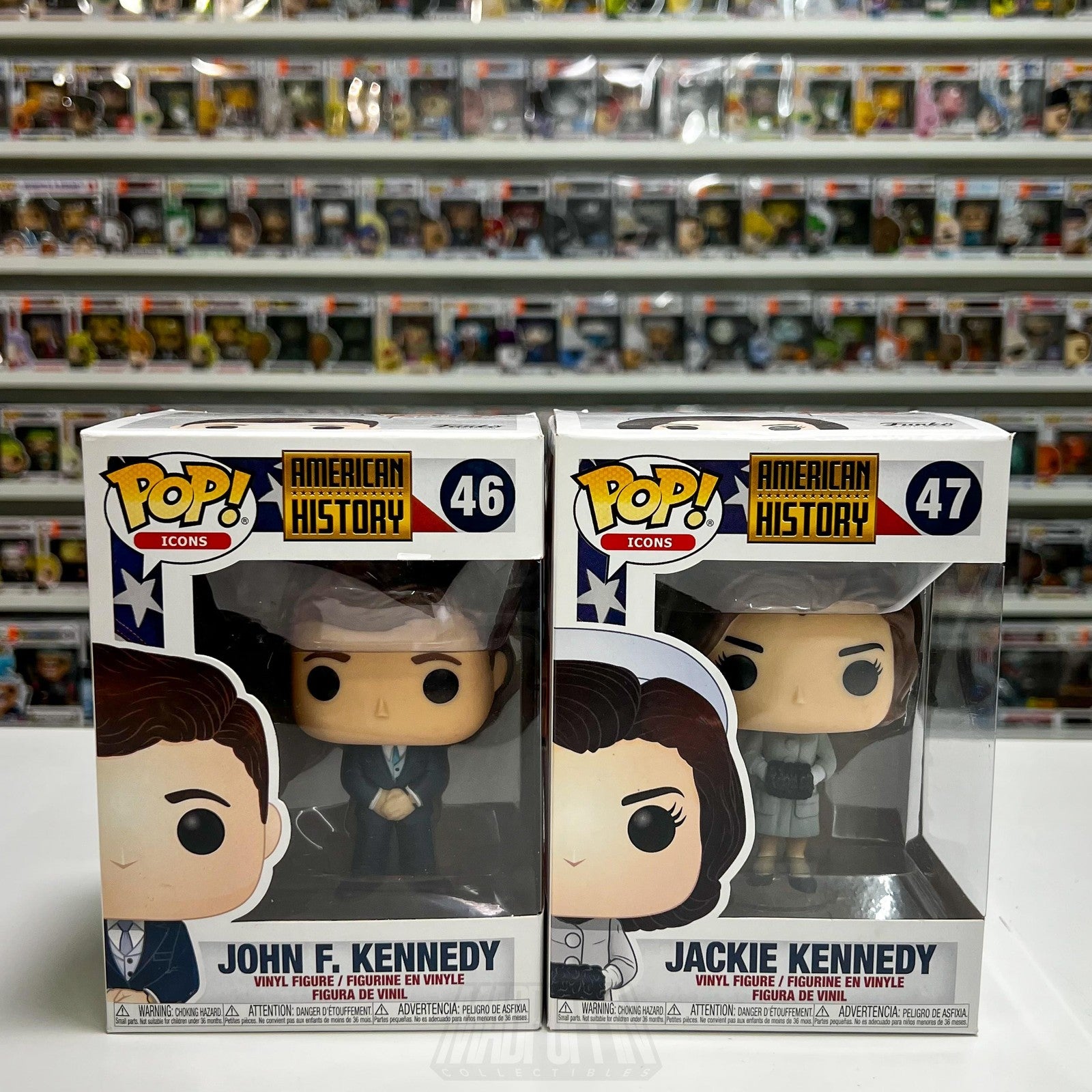 Funko Pop Icons American History John F Kennedy Jackie 46 47 Set Toy Politics