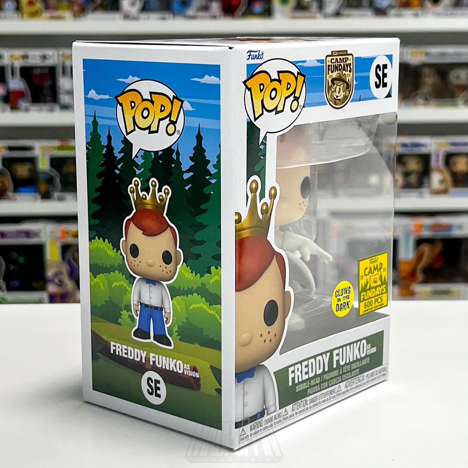 Funko Pop Freddy as White Vision SE Glow in the Dark Camp Fundays 600 PCS Marvel