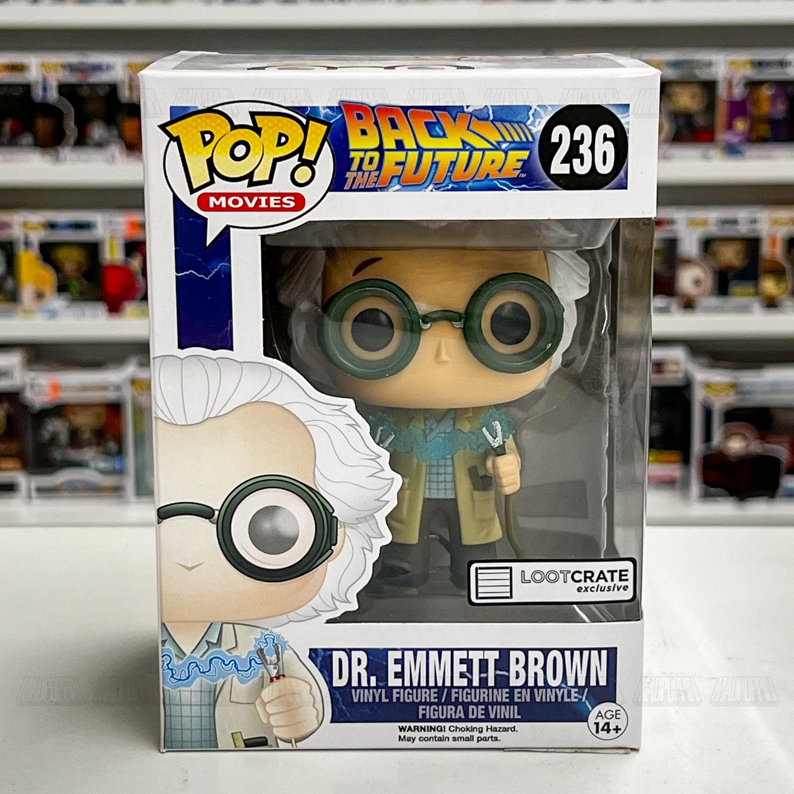 Funko Pop Movies Dr Emmett Brown 236 Back to the Future Loot Crate Exclusive NIB