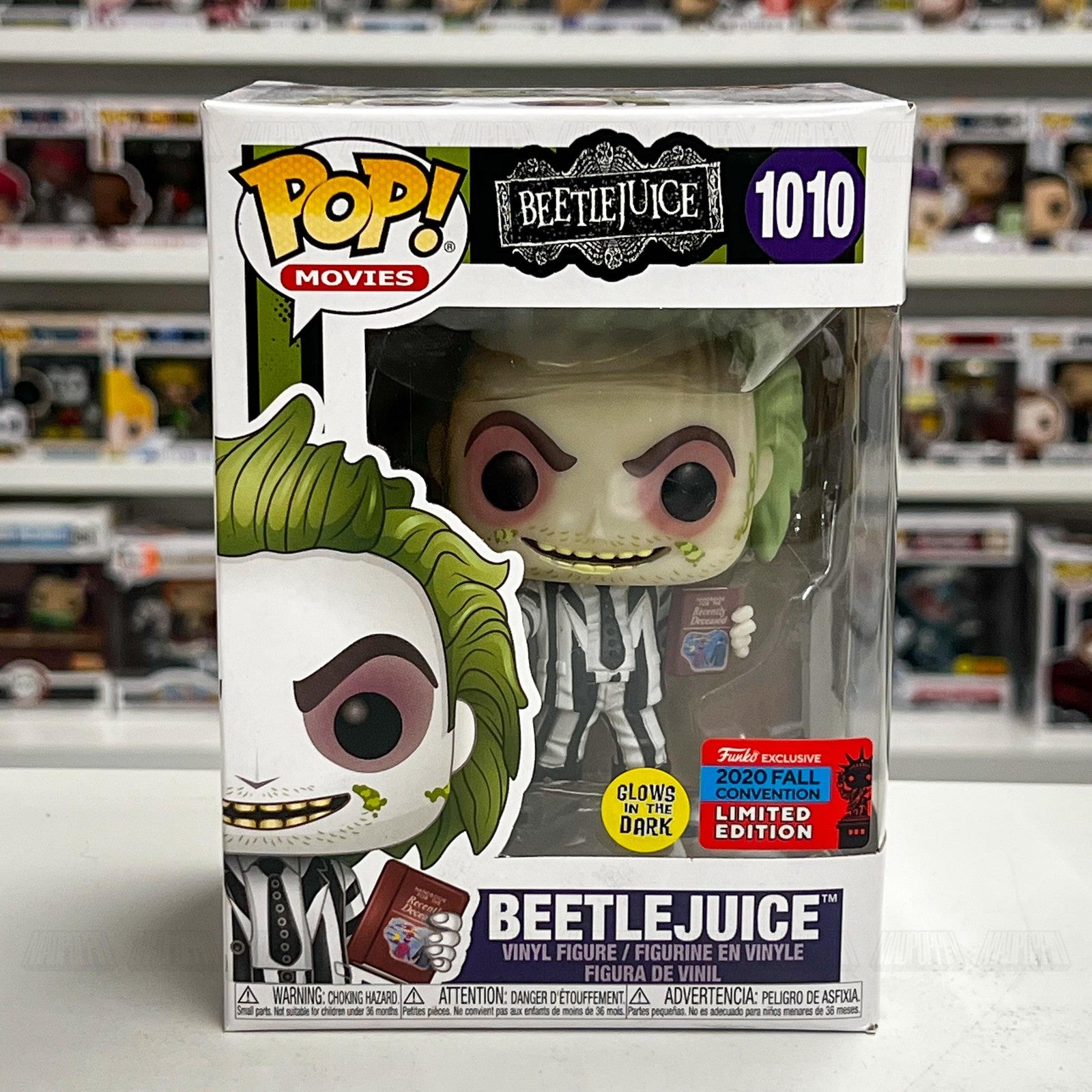 Funko Pop Beetlejuice 1010 Glow in the Dark Fall Convention Exclusive Vinyl