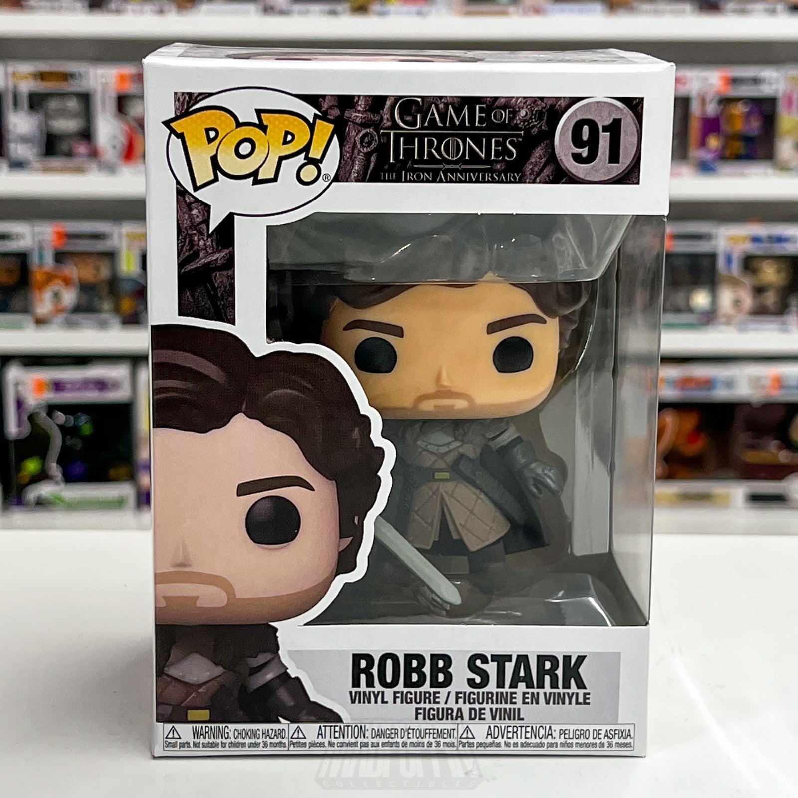 Funko Pop TV HBO Game Thrones Robb Stark w/Sword 91 King Winterfell Vinyl Figure0