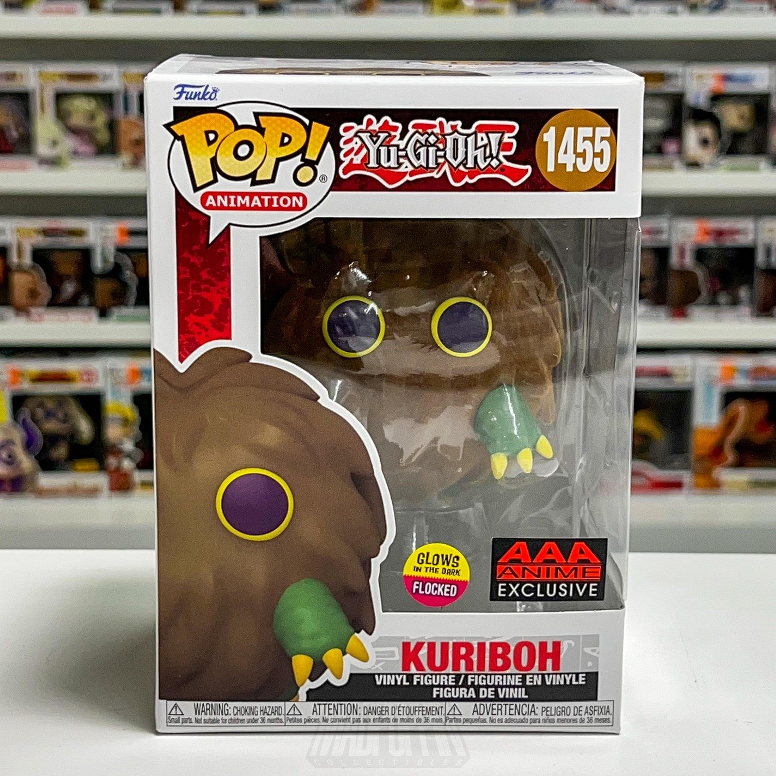 Funko Pop Animation Yu-Gi-Oh Kuriboh 1455 AAA Anime Flocked Glow Vinyl Anime NIB