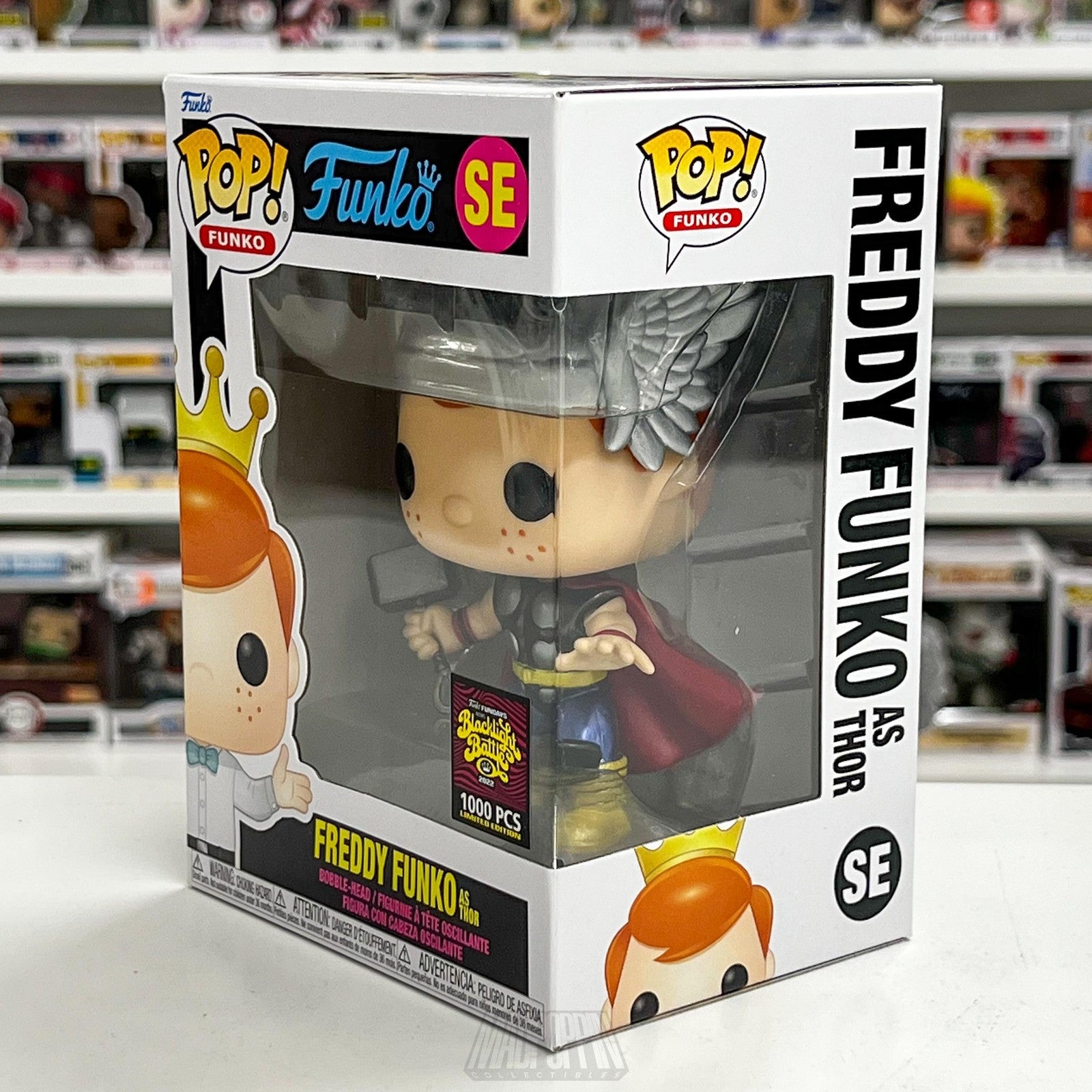 Freddy Funko as Thor Pop! Fundays 2022 Blacklight Battle SE Marvel Metallic 1000
