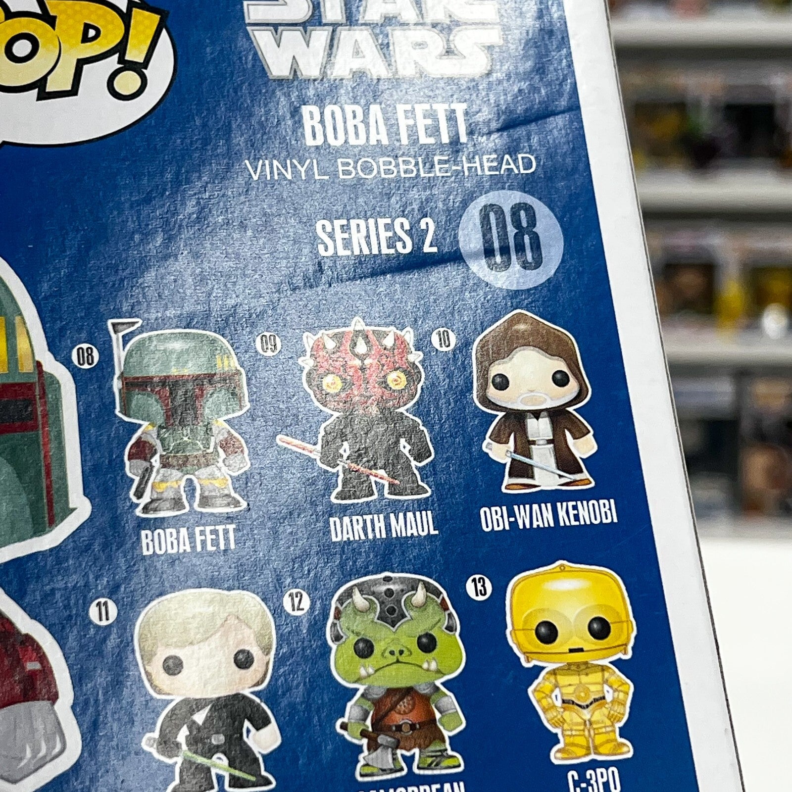 Funko Pop Star Wars Boba Fett Blue Box 1st Release Large Font Vaulted 08