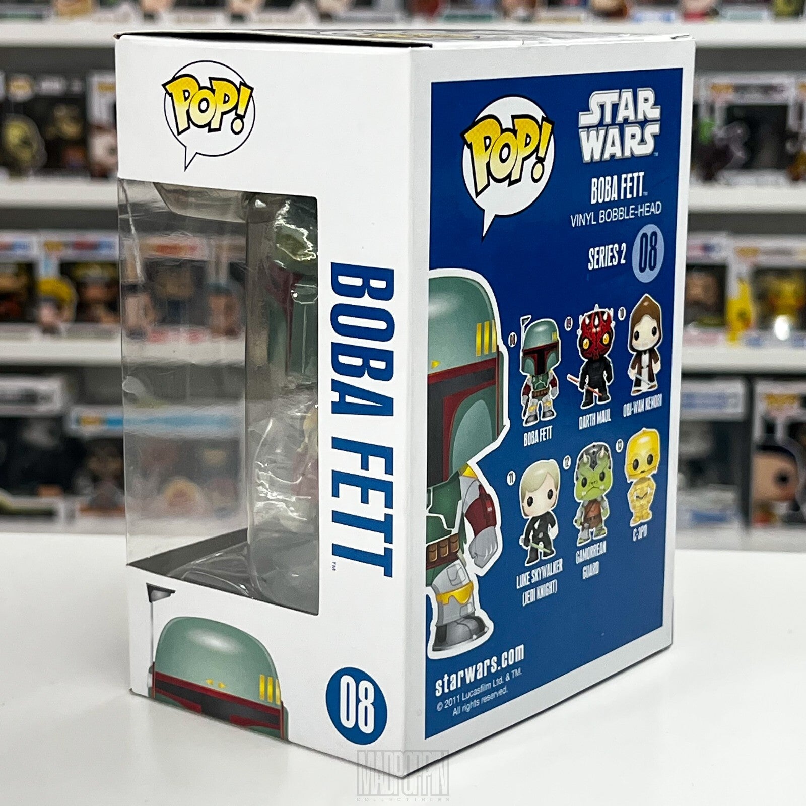 Funko Pop Star Wars Boba Fett Blue Box 1st Release Large Font Vaulted 08