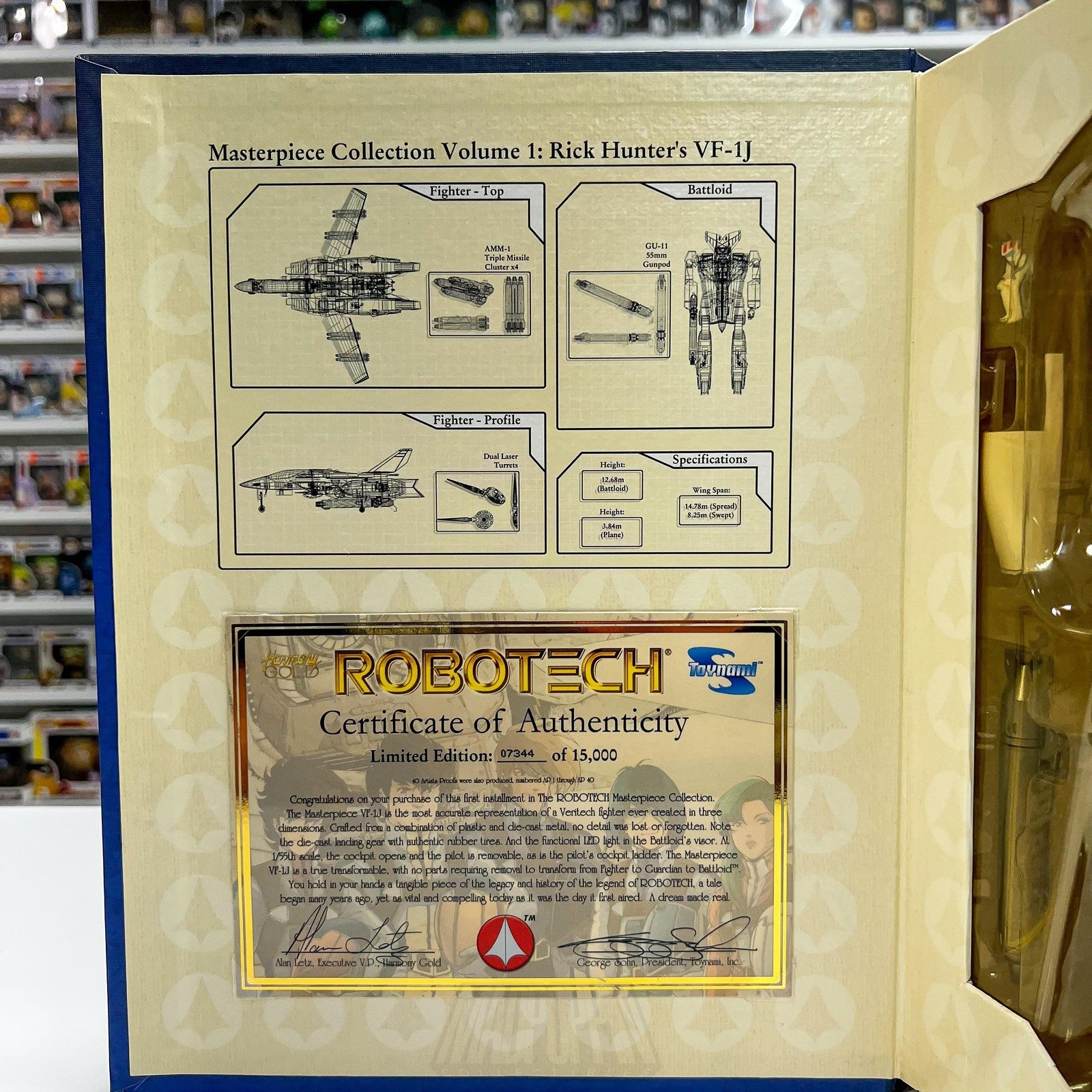 Robotech Macross Saga Masterpiece Vol 1 Rick Hunter VF-1J Toynami Vintage RARE