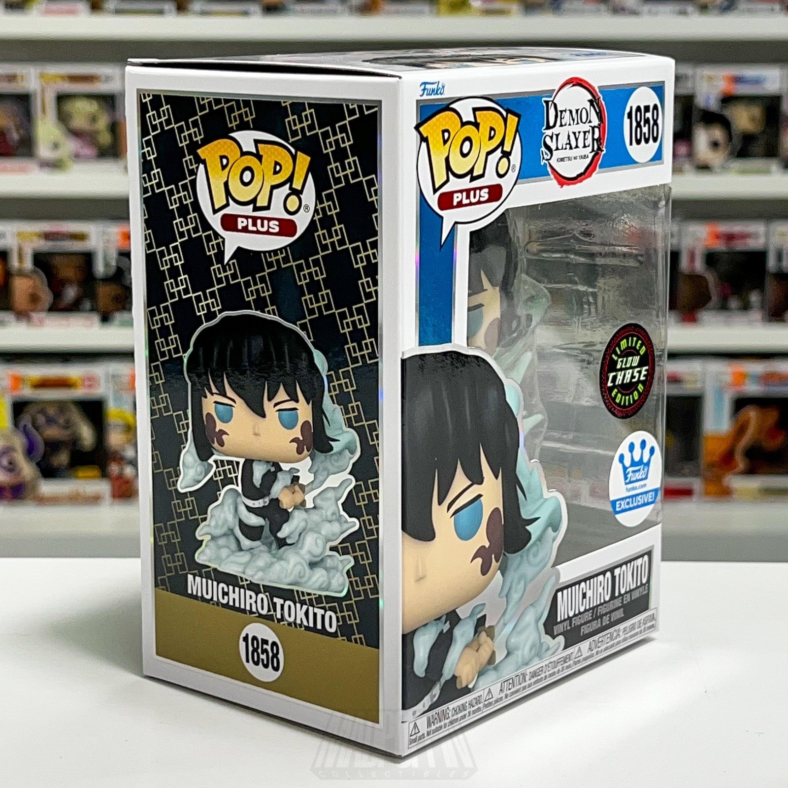 Funko Pop Plus Demon Slayer Muichiro Tokito 1858 GITD Chase Funko Exclusive
