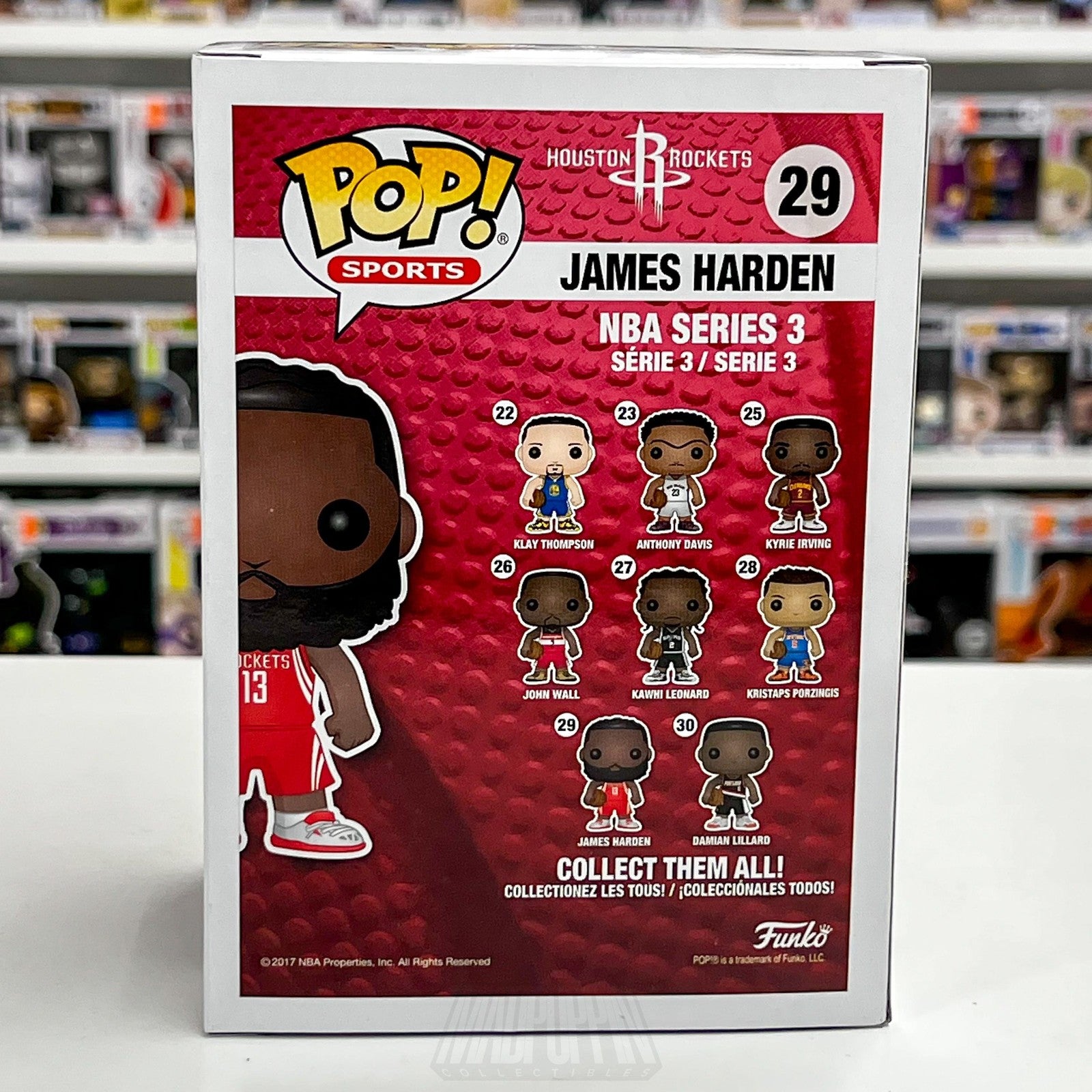 Funko Pop NBA James Harden #29 Houston Rockets Vinyl Figure 2017 Series 3 Boxed3
