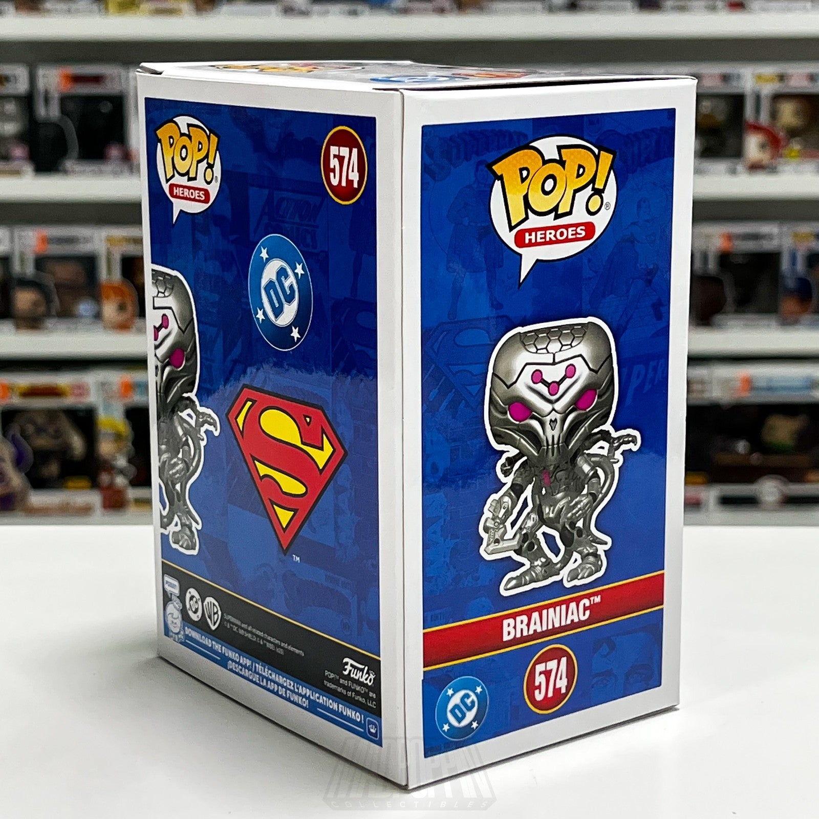 Funko Pop DC Heroes Brainiac 574 NYCC Official Con Sticker Superman Android Toy