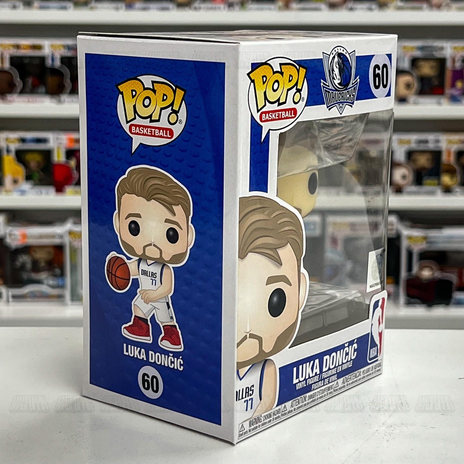 Funko Pop NBA Basketball Dallas Mavericks Luka Doncic White Jersey 60 Toy Figure