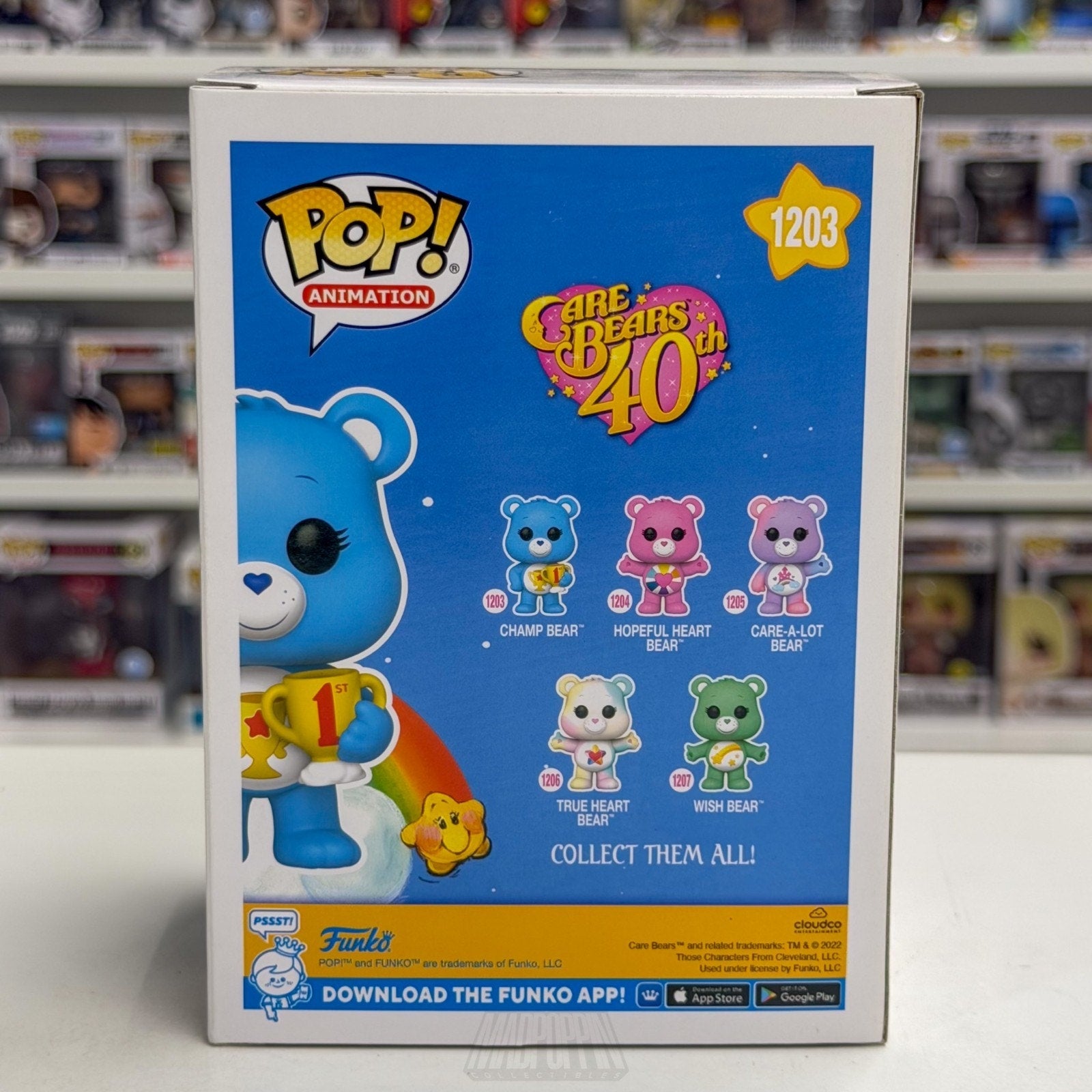 Funko Pop Animation Care Bears Champ Bear w/Trophy 1203 Cartoon 80s Vinyl Figure