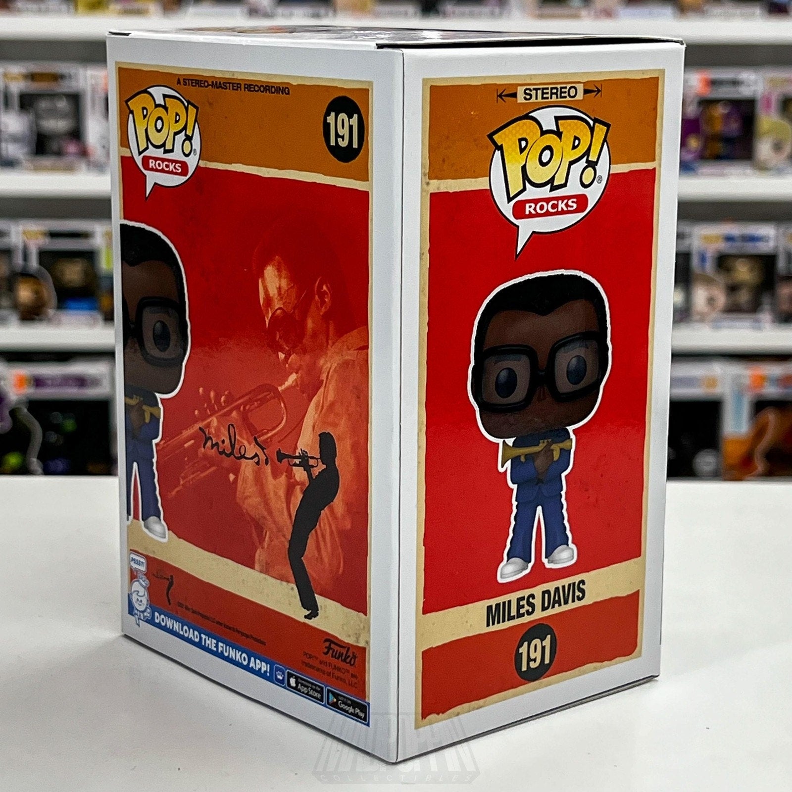 Funko Pop! Rocks Miles Davis #191 Vinyl Figure Jazz Trumpet Collectible Boxed