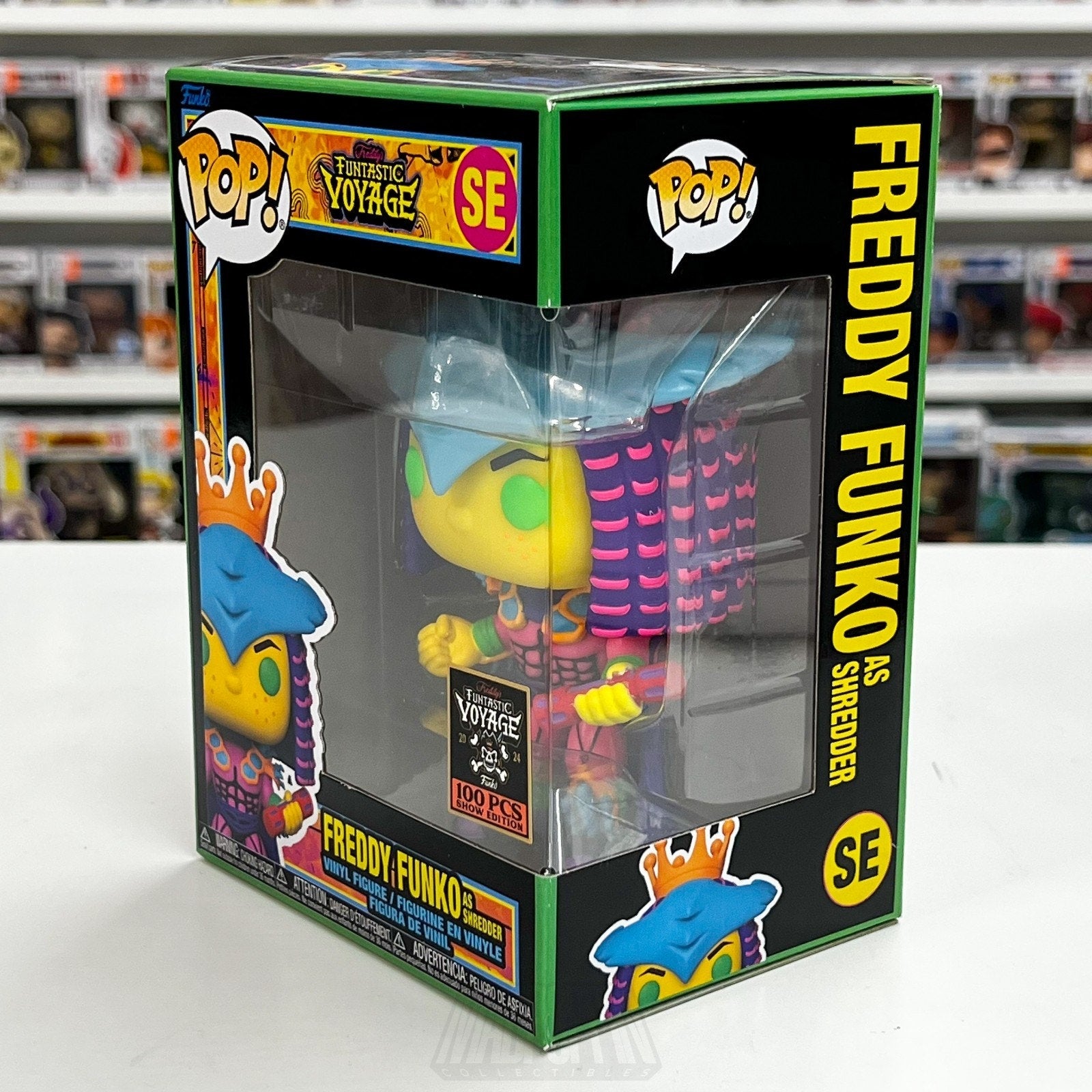 Funko Pop Fundays Funtastic Voyage Freddy Shredder Blacklight TMNT Figure 100PC