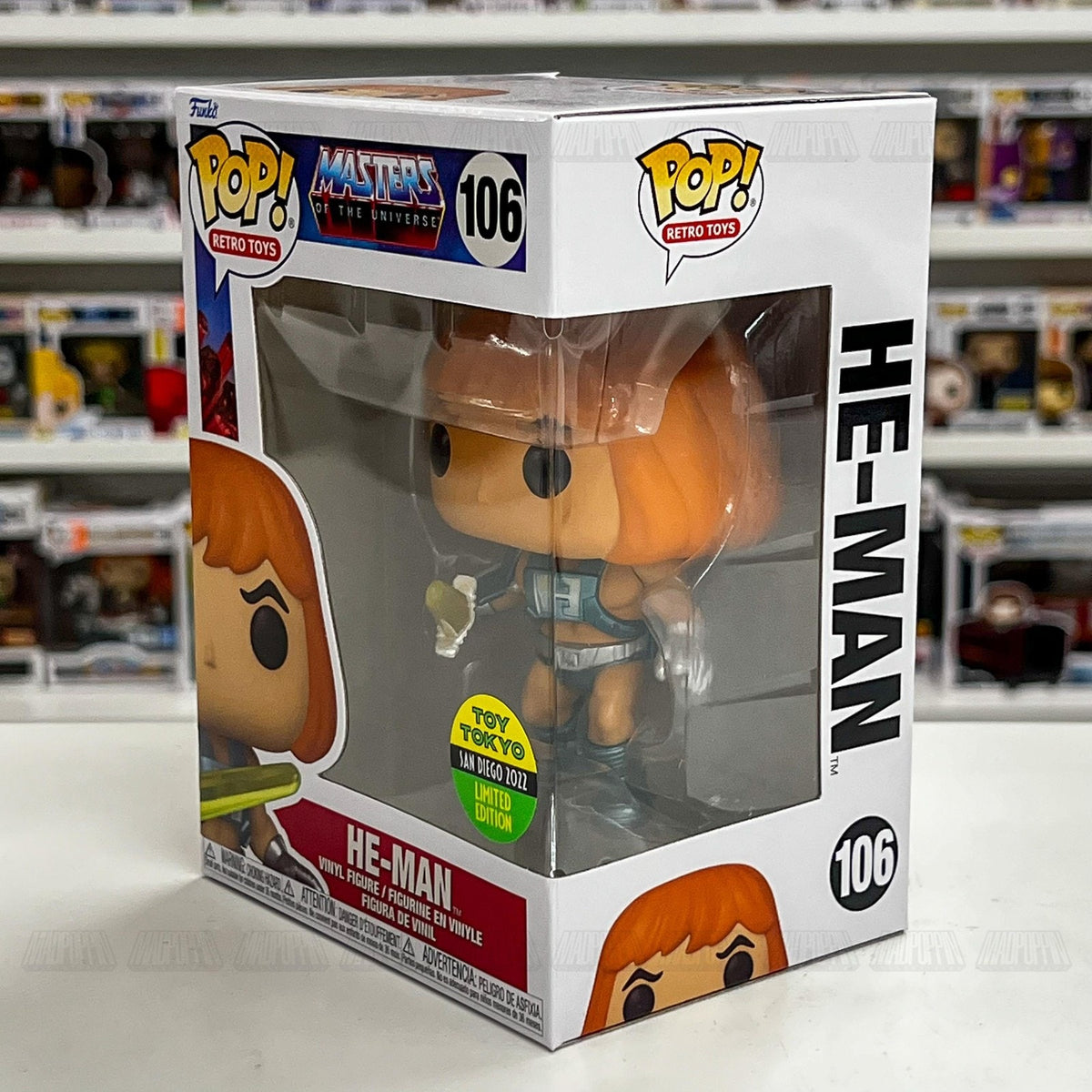 Funko Pop Retro Toys MOTU He-Man Sword of Power SDCC Toy Tokyo 106 Vinyl Figure
