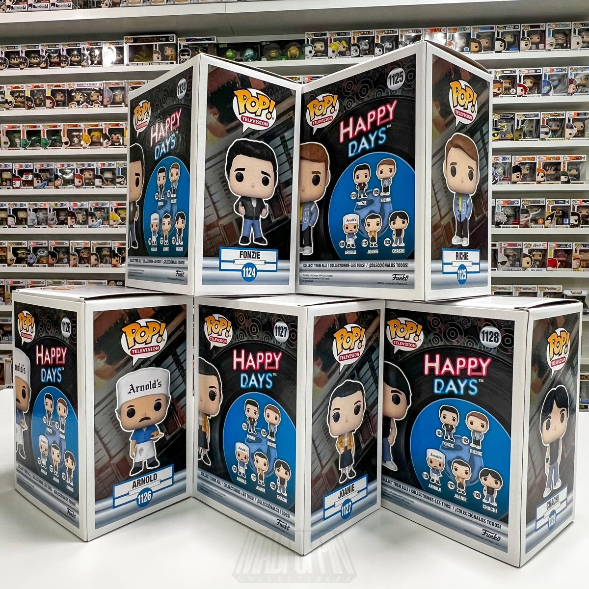 Funko Pop TV Happy Days Complete Set Fonzie Richie Arnold Joanie Chachi Figures