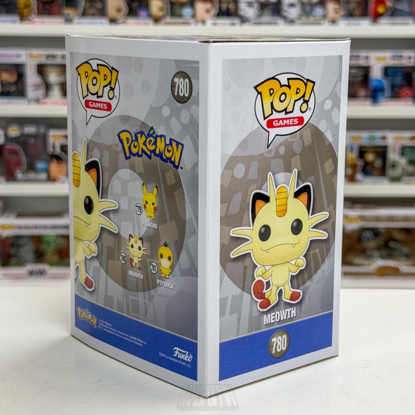 Funko Pop Games Pokemon Meowth 780 Feline Japanese TCG Cards Toy Vinyl Figure
