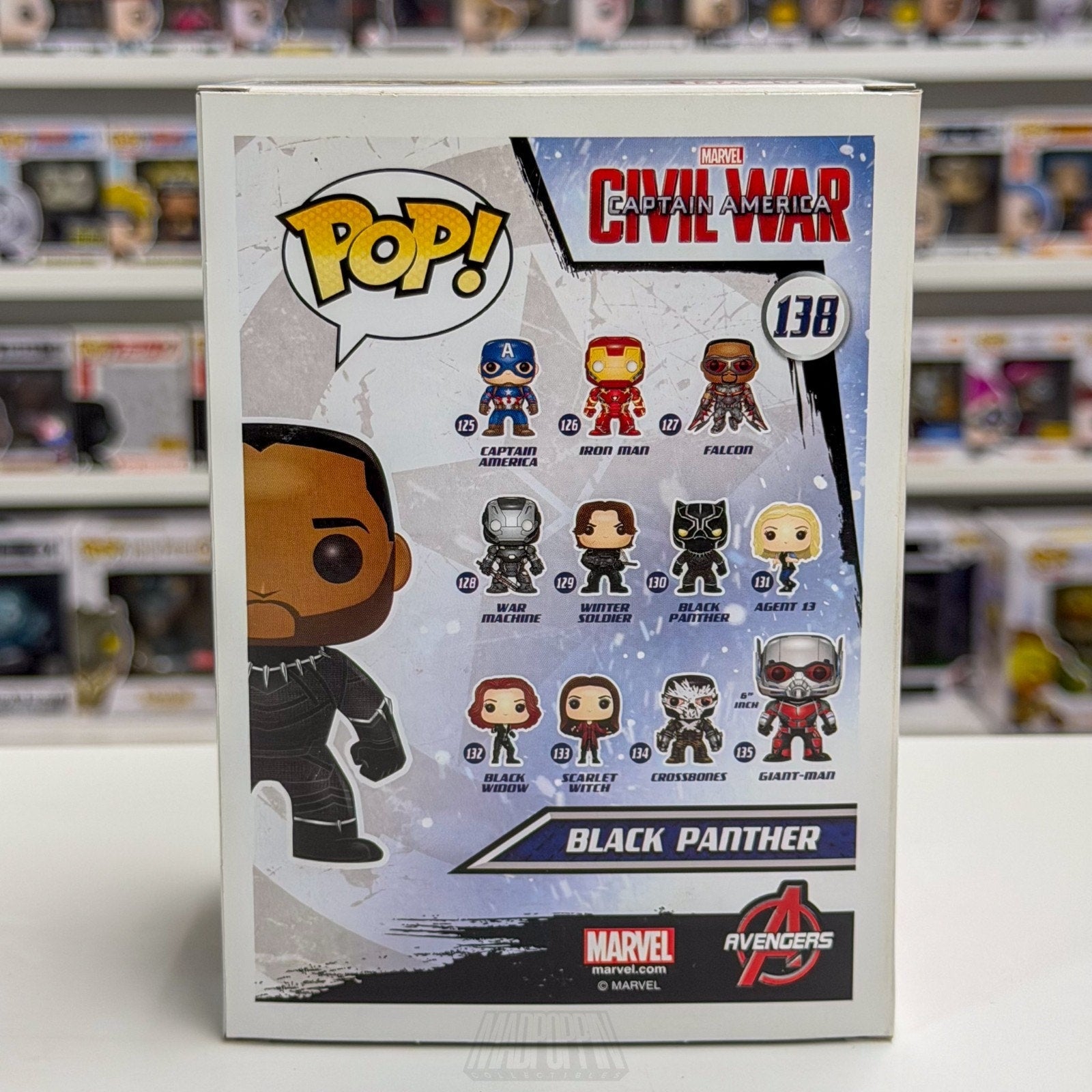 Funko Pop Marvel Civil War Black Panther Unmasked Walgreens 138 Toy Vinyl Figure