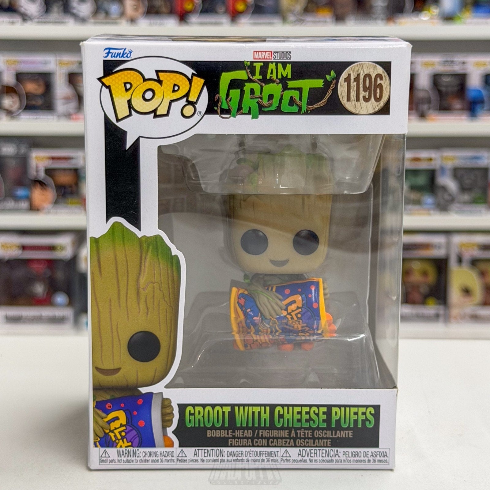 Funko Pop Marvel I Am Baby Groot with Cheese Puffs 1196 GOTG Toy Vinyl Figure