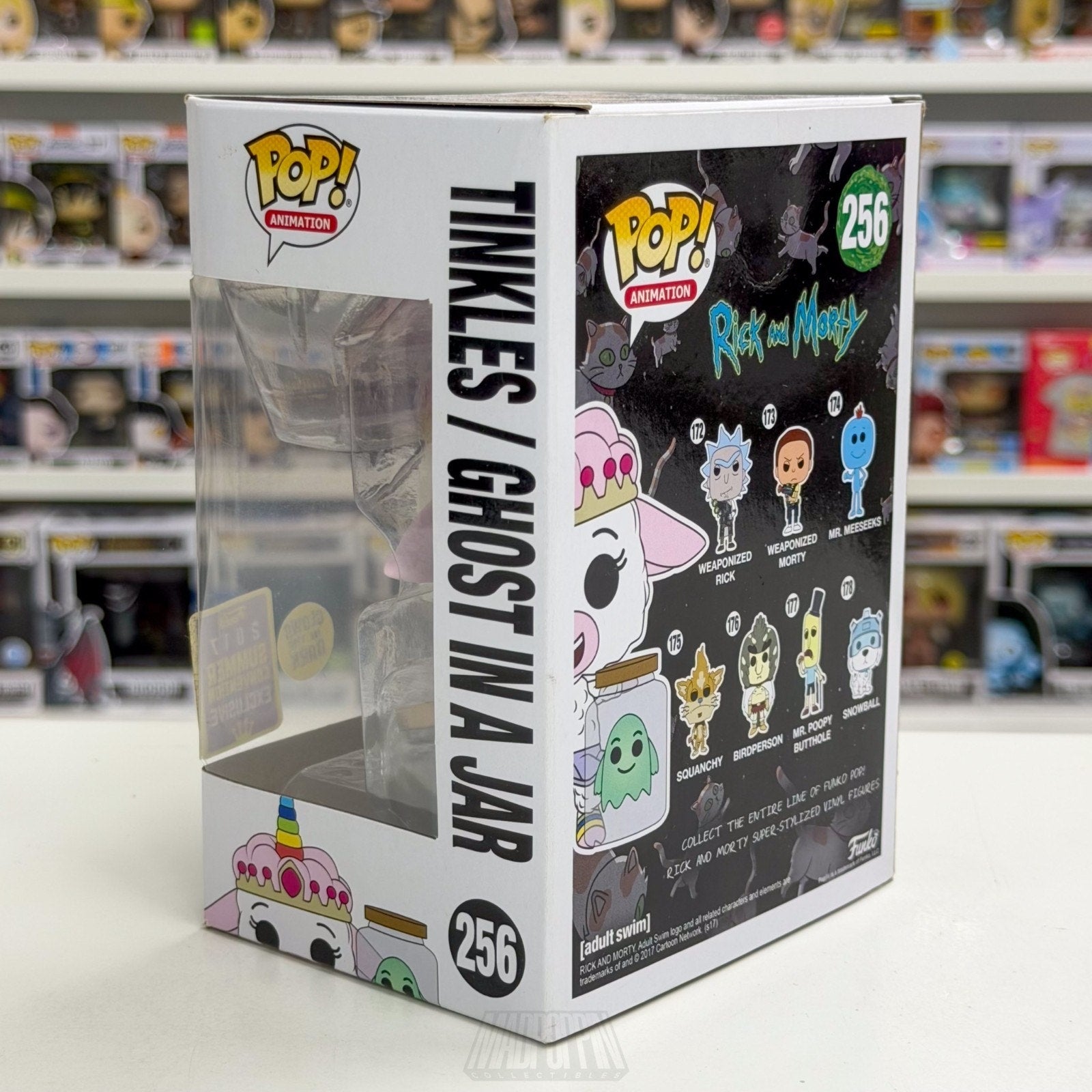 Funko Pop Animation Rick & Morty Tinkles Ghost in a Jar Glow SDCC 256 Toy Figure