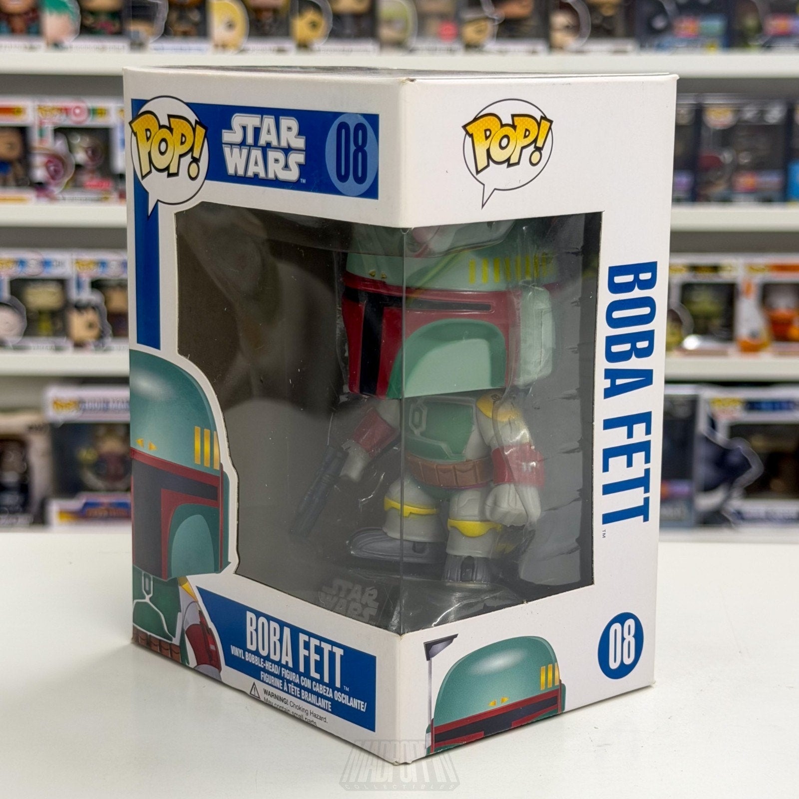 Funko Pop Star Wars Boba Fett Blue Box 08 Mandalorian Bounty Hunter Vinyl Figure