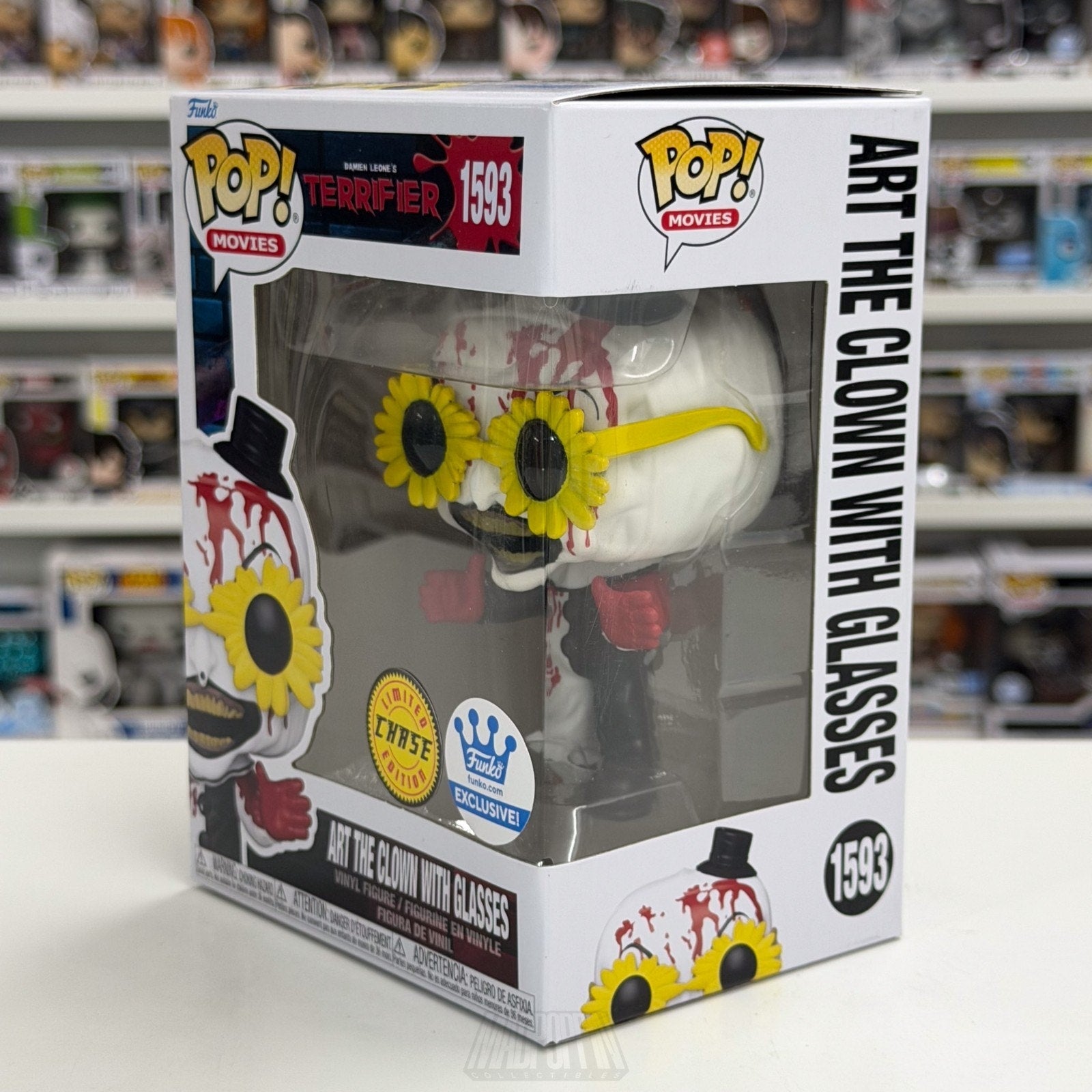 Funko Pop Movies Terrifier Art the Clown w/Glasses 1593 Horror Gore Vinyl Figure