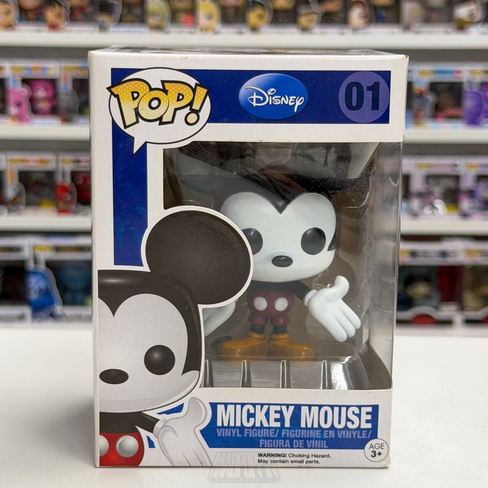Funko Pop Disney Mickey Mouse OG Blue Logo Box 01 Mascot Icon Toy Vinyl Figure