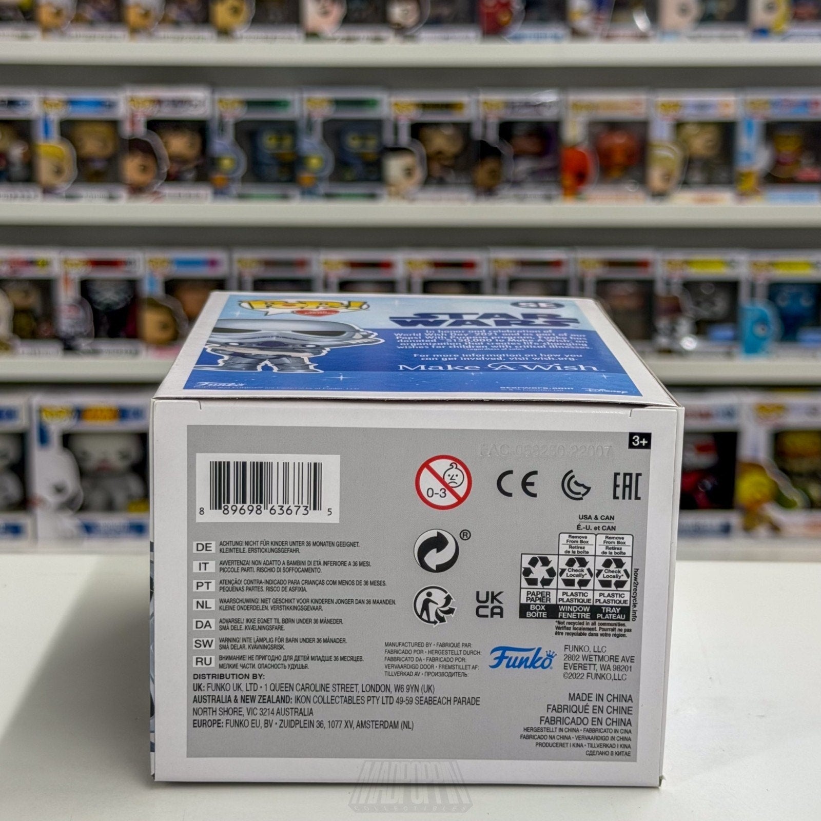 Funko Pop Star Wars Make A Wish Stormtrooper Blue Metallic Gamestop SE Figure