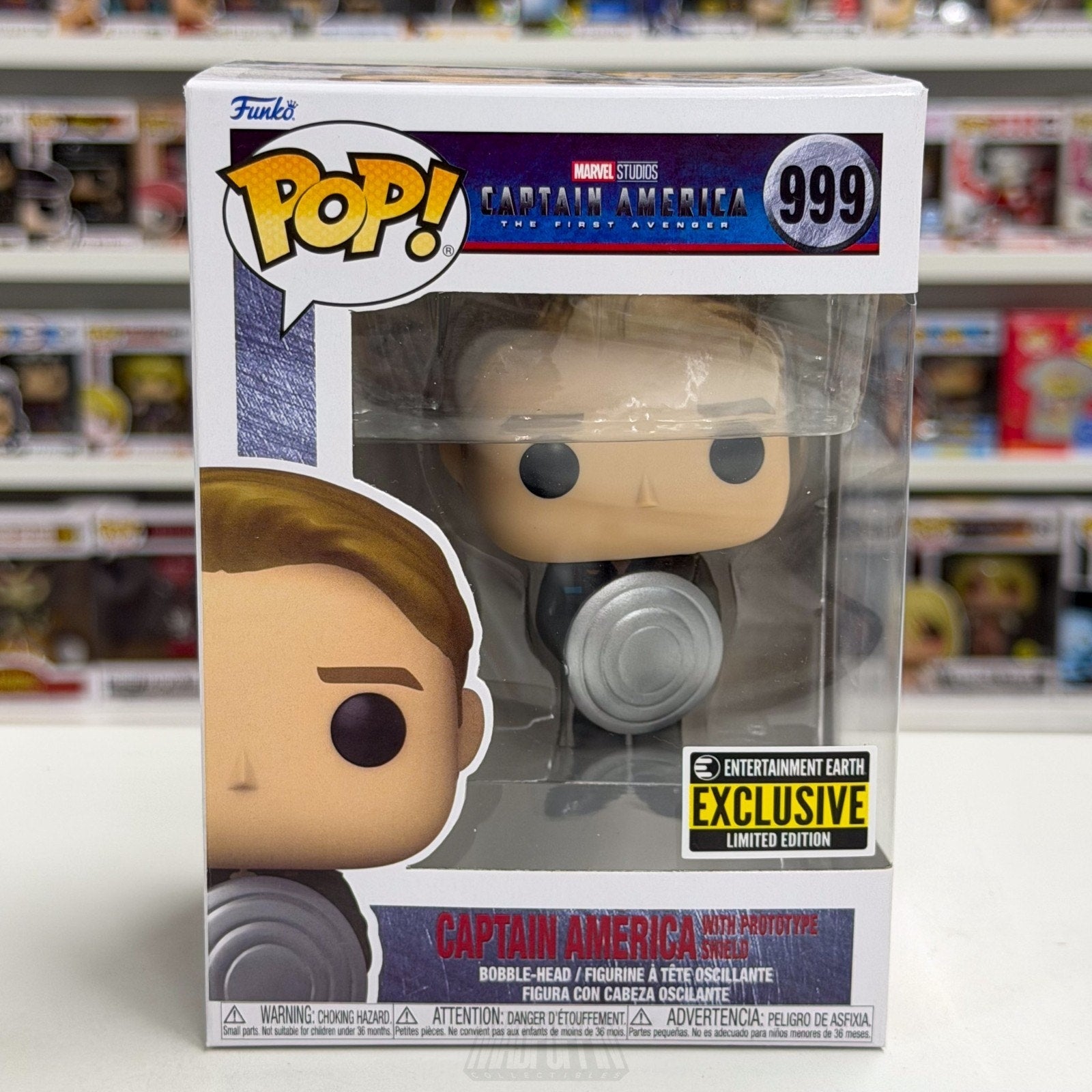 Funko Pop Marvel Captain America Prototype Shield Entertainment Earth 999 Figure