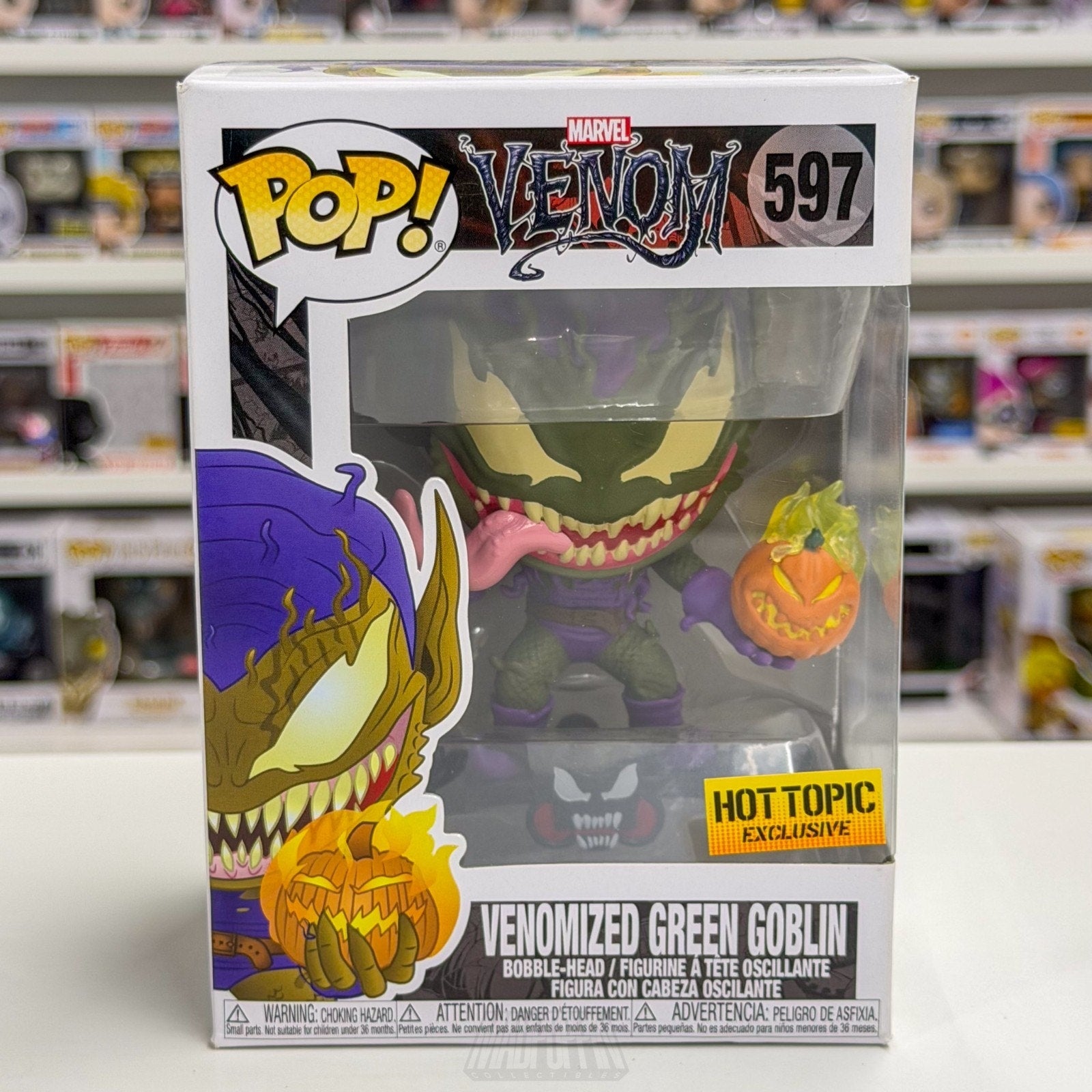 Funko Pop Marvel Venomized Green Goblin Hot Topic 597 Villain Toy Vinyl Figure