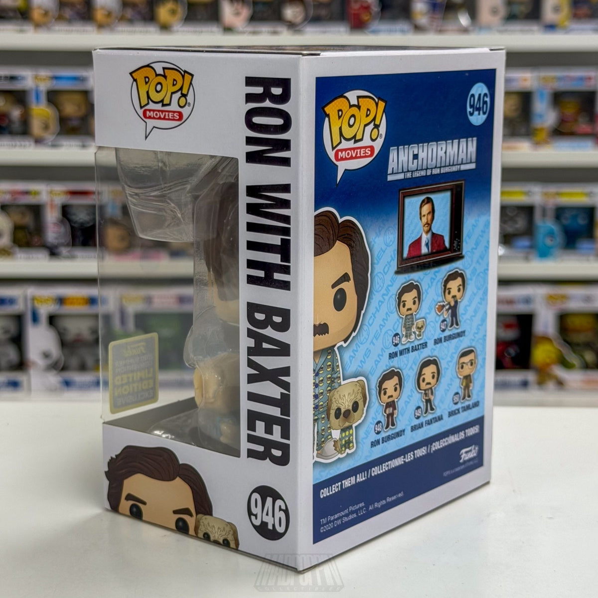 Funko Pop Movies Anchorman Ron with Baxter Exclusive 946 Comedy Toy Vinyl Figure