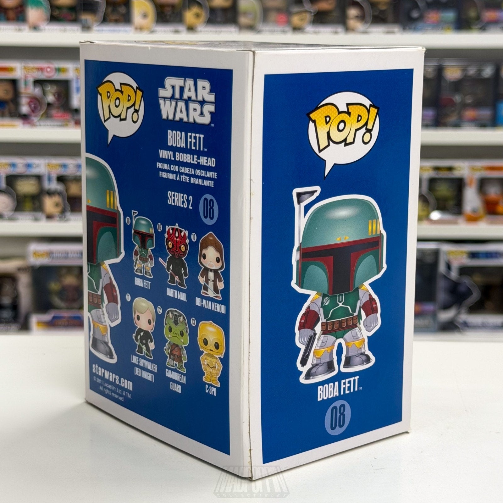 Funko Pop Star Wars Boba Fett Blue Box 08 Mandalorian Bounty Hunter Vinyl Figure