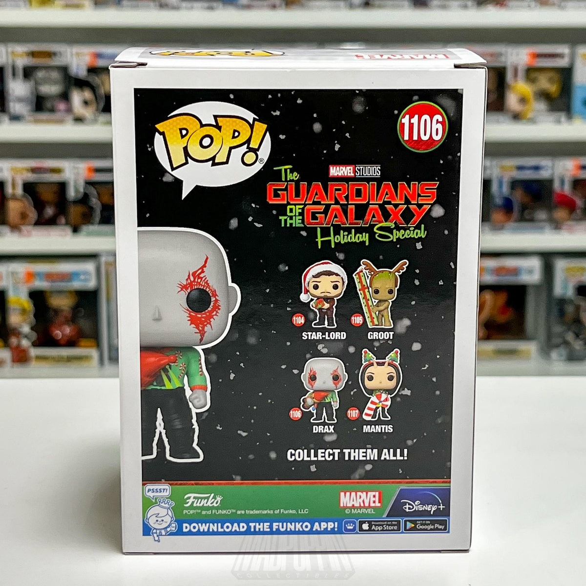 Funko Pop Marvel Drax 1106 Guardians of the Galaxy Holiday Special Bobble-Head
