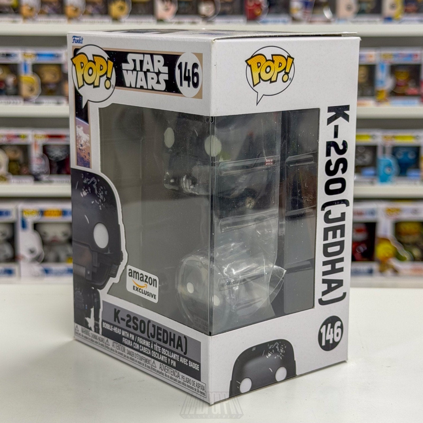 Funko Pop Star Wars Rogue One K-2SO Jedha w/Pin Amazon 146 Droid Vinyl Figure