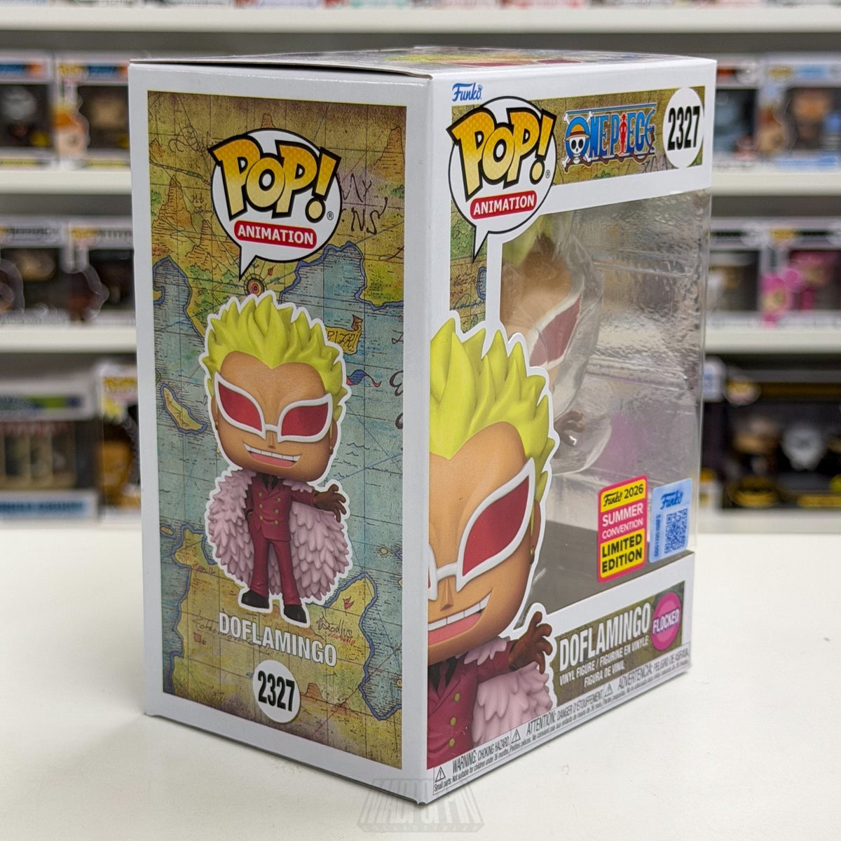 Funko Pop Anime One Piece Doflamingo Flocked SDCC 2327 Japan Manga Vinyl Figure