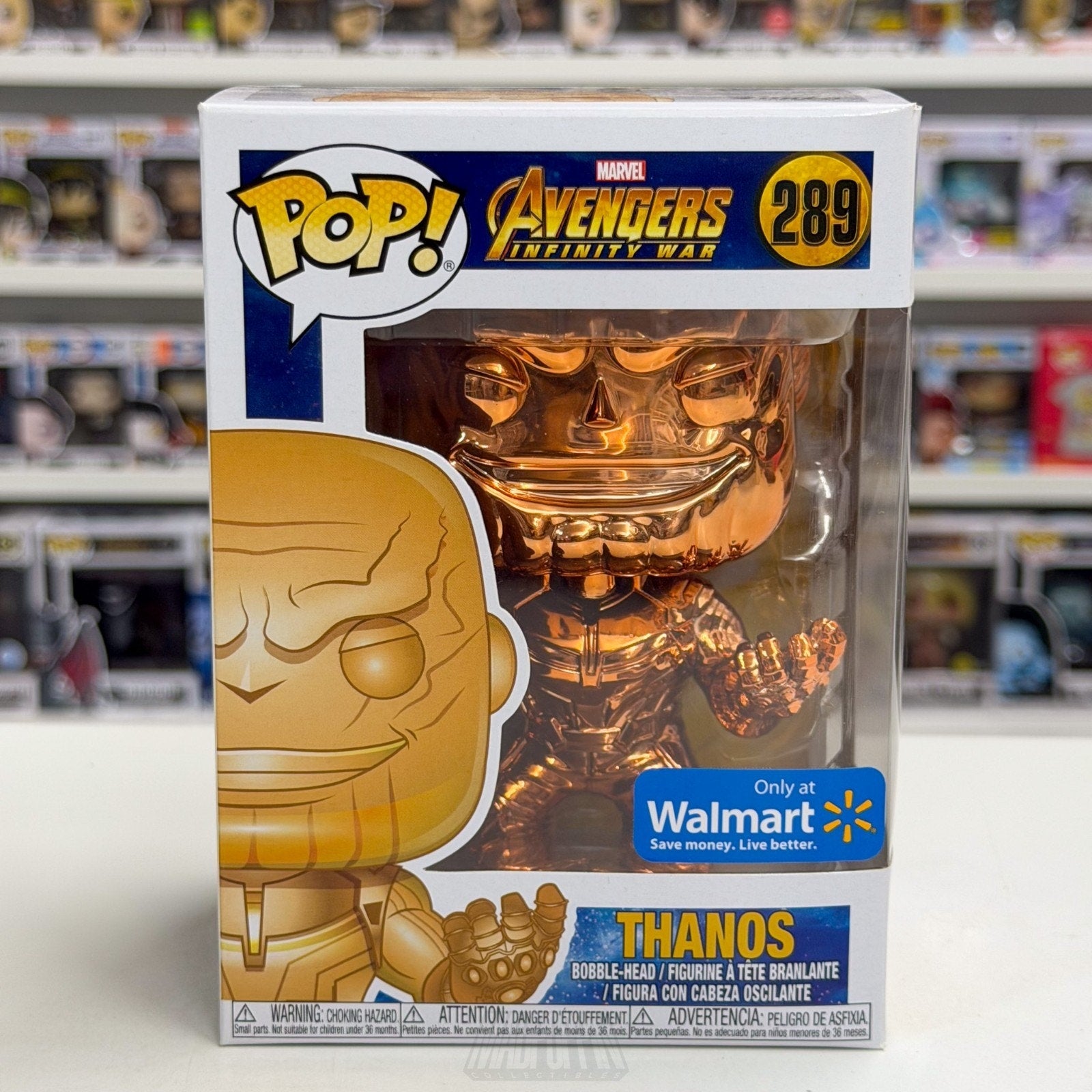 Funko Pop Marvel Avengers Infinity War Thanos Walmart Orange Chrome 289 Figure