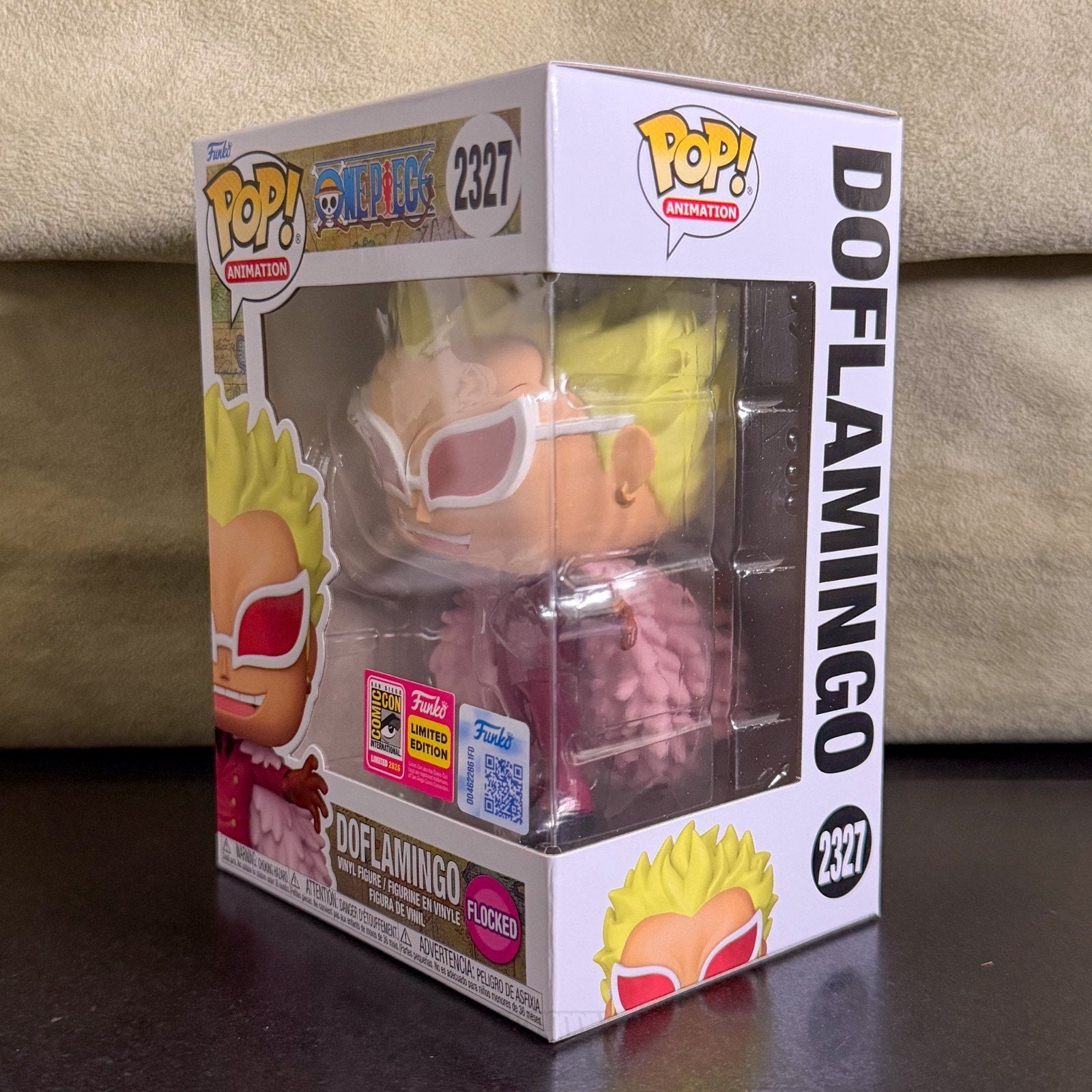 Funko Pop Anime One Piece Doflamingo Flocked 2327 SDCC 2026 Official Toy Figure