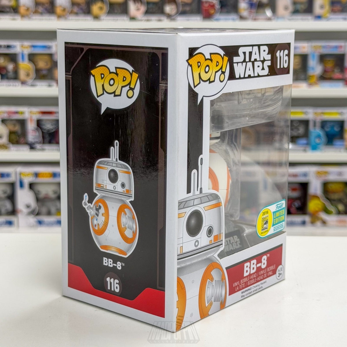 Funko Pop Star Wars Episode 7 BB-8 Thumbs Up SDCC Official Con Sticker 116 Vinyl